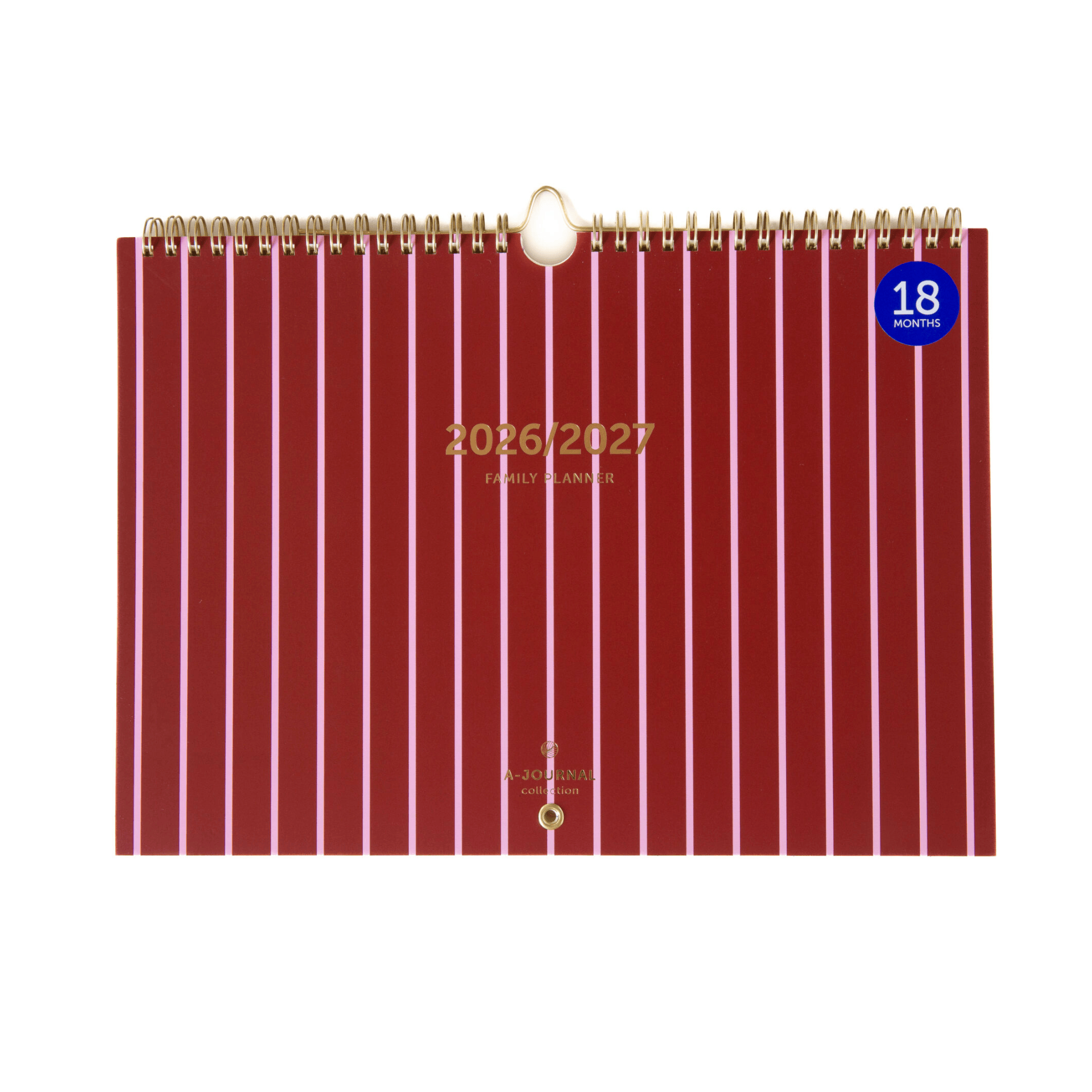 A-Journal Agenda Family Planner 2026-2027 Stripes Pink