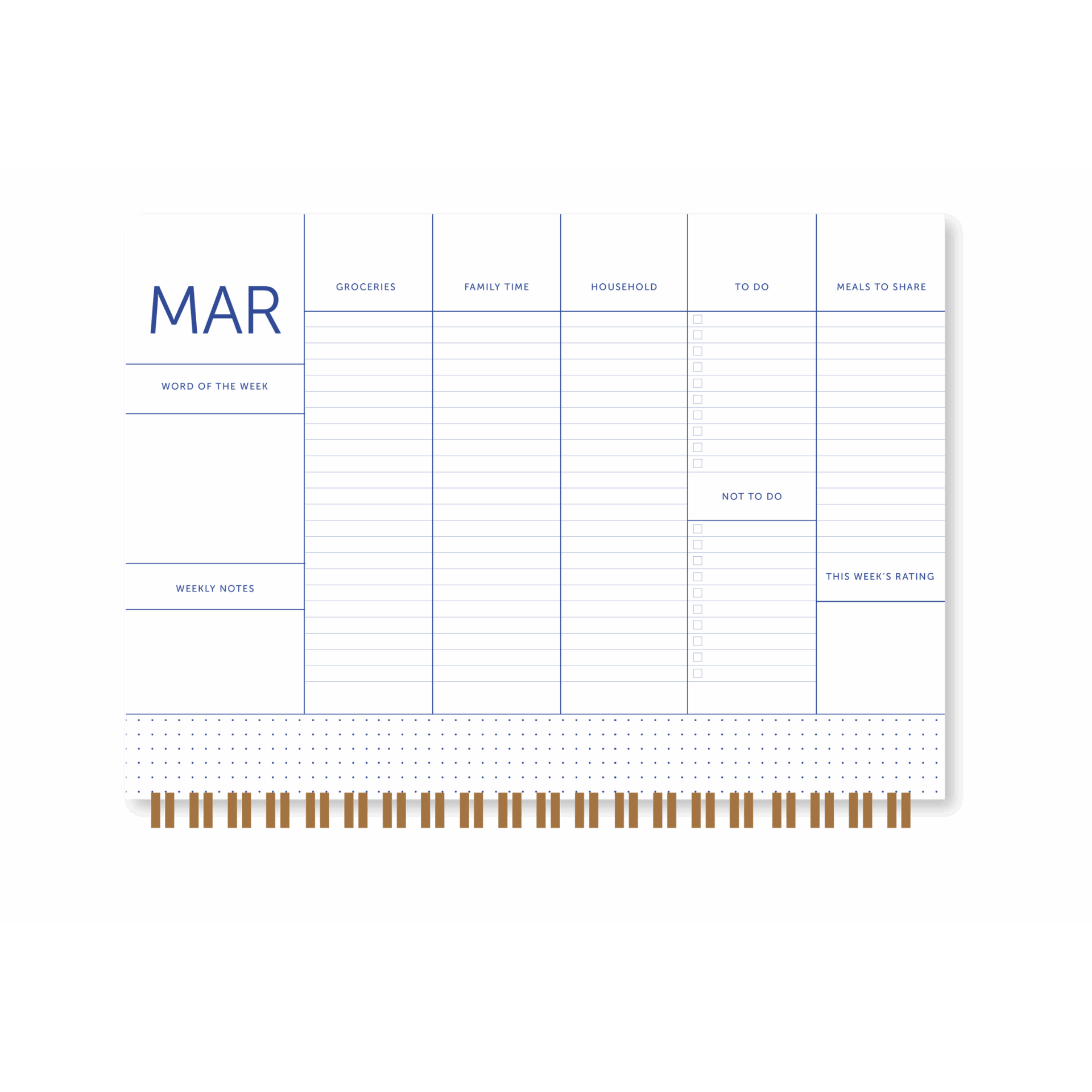 A-Journal Agenda Family Planner 2026 Flow Blue
