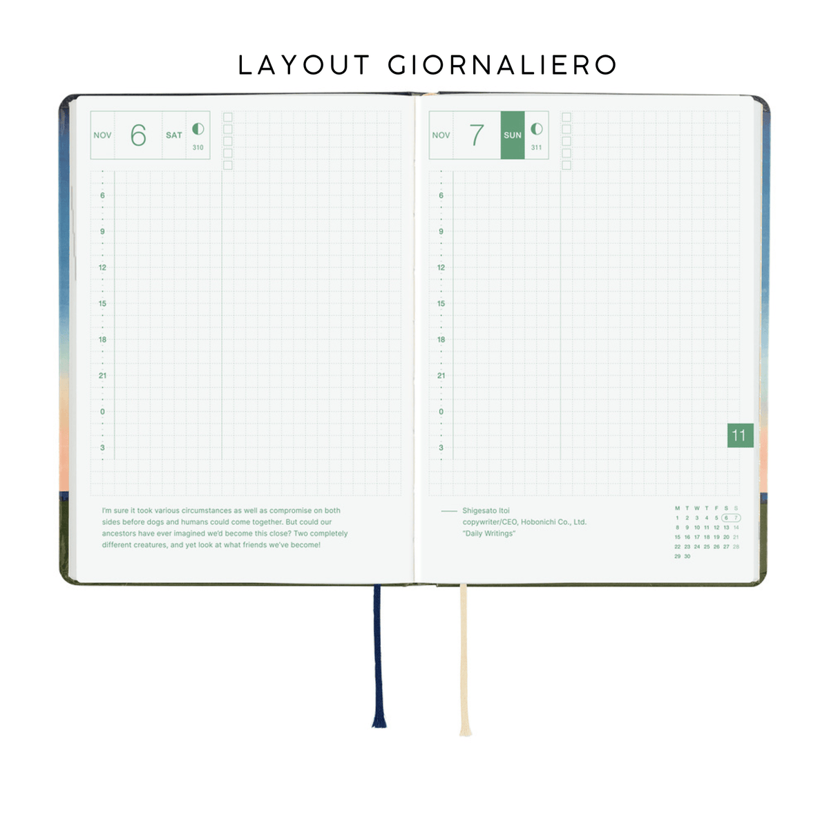 Hobonichi Agenda Hobonichi HON A6 2027  - Hiroko Kubota String Telephone Until the Moon is Full