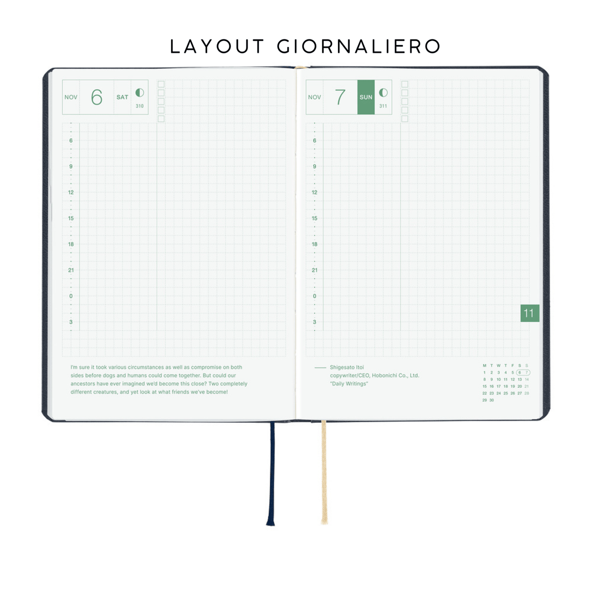 Hobonichi Agenda Hobonichi HON A6 2027  - Slash Navy