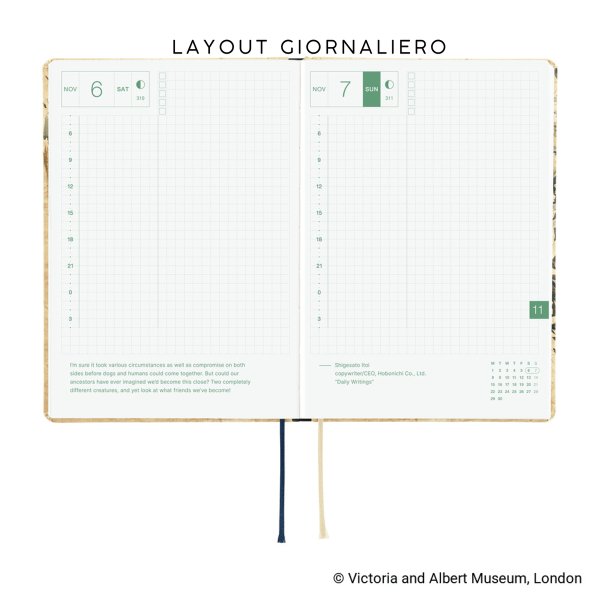 Hobonichi Agenda Hobonichi HON A6 2027  - V&A Vine