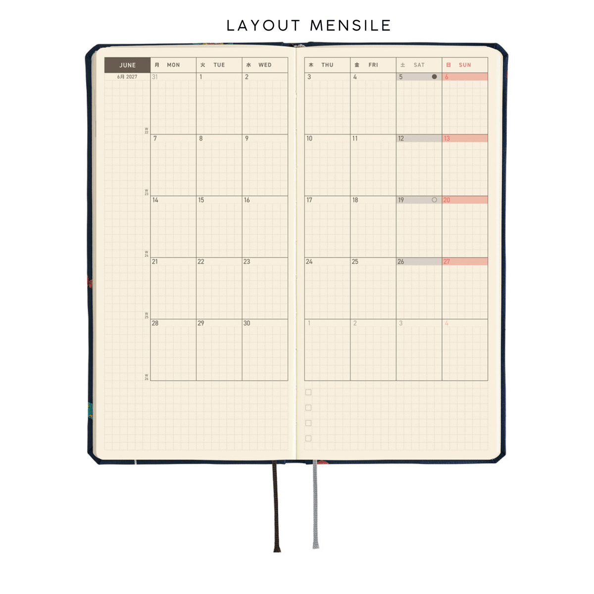 Hobonichi Agenda Hobonichi Weeks 2027 - Bow & Tie Candy Dream