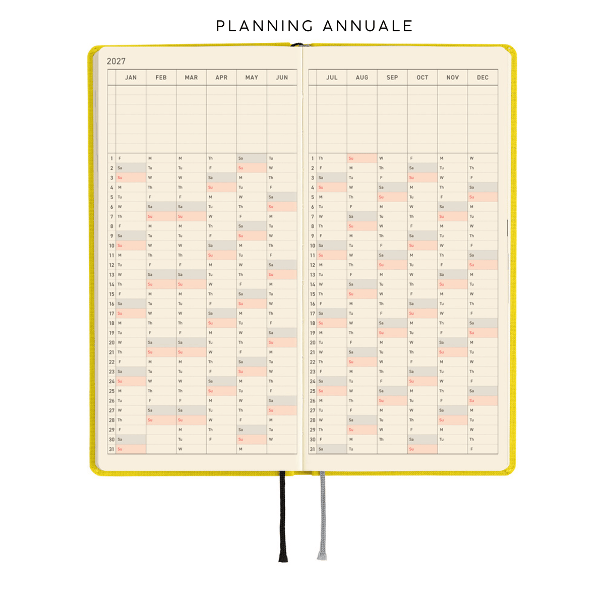 Hobonichi Agenda Hobonichi Weeks 2027 - Colors Canaria Yellow