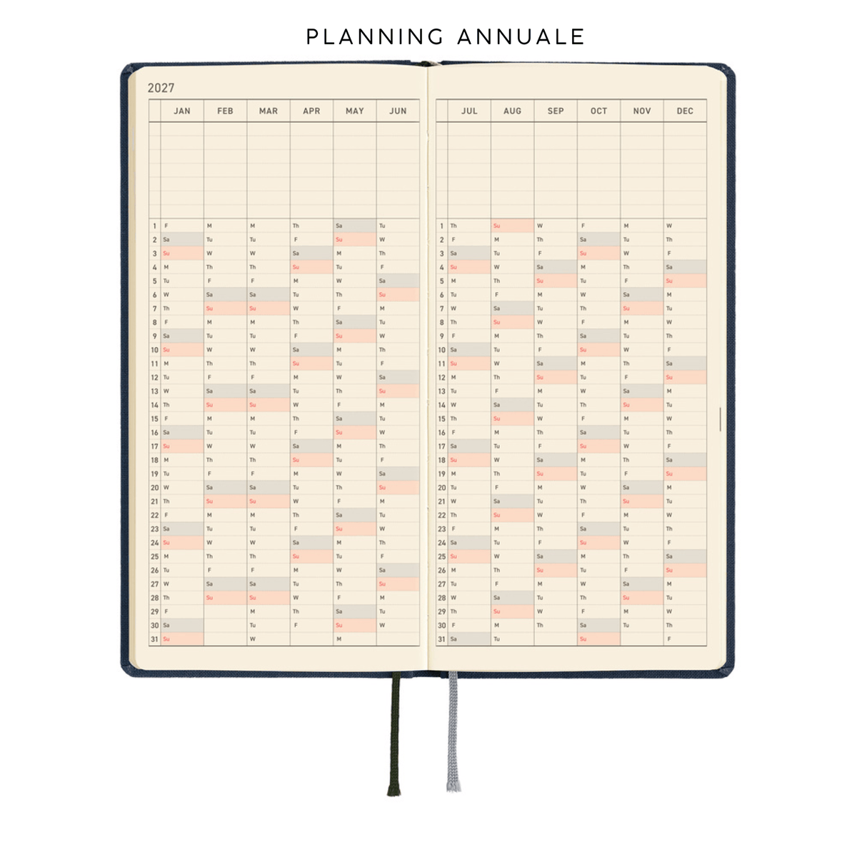 Hobonichi Agenda Hobonichi Weeks 2027 - Colors Midnight Blue