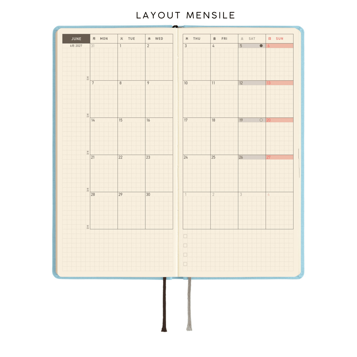 Hobonichi Agenda Hobonichi Weeks 2027 - Colors Sea Glass