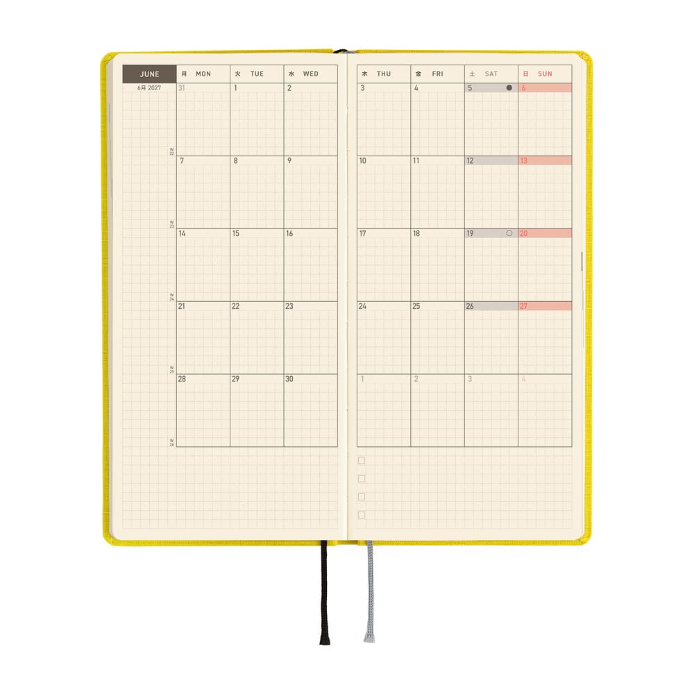 Hobonichi Agenda Hobonichi Weeks 2027 MEGA - Colors Canaria Yellow
