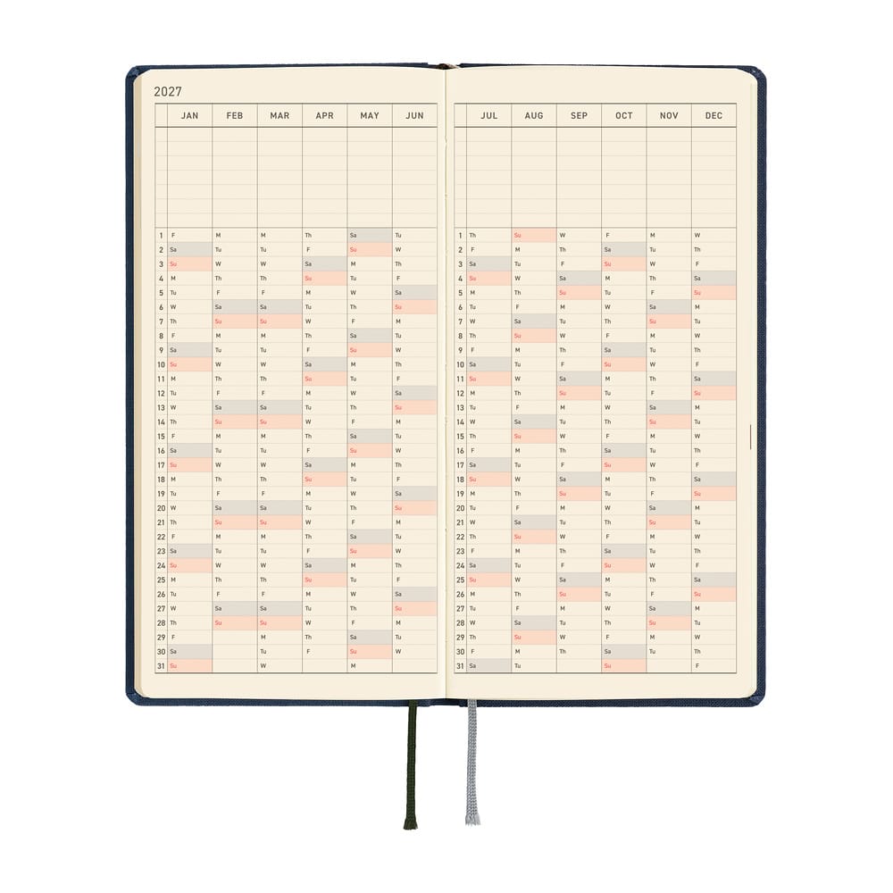 Hobonichi Agenda Hobonichi Weeks 2027 MEGA - Colors Midnight Blue