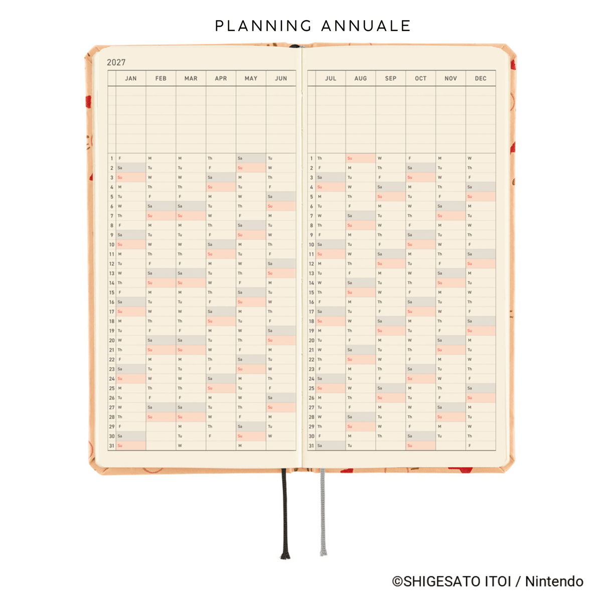 Hobonichi Agenda Hobonichi Weeks 2027 - MOTHER: Mr. Saturn Pattern
