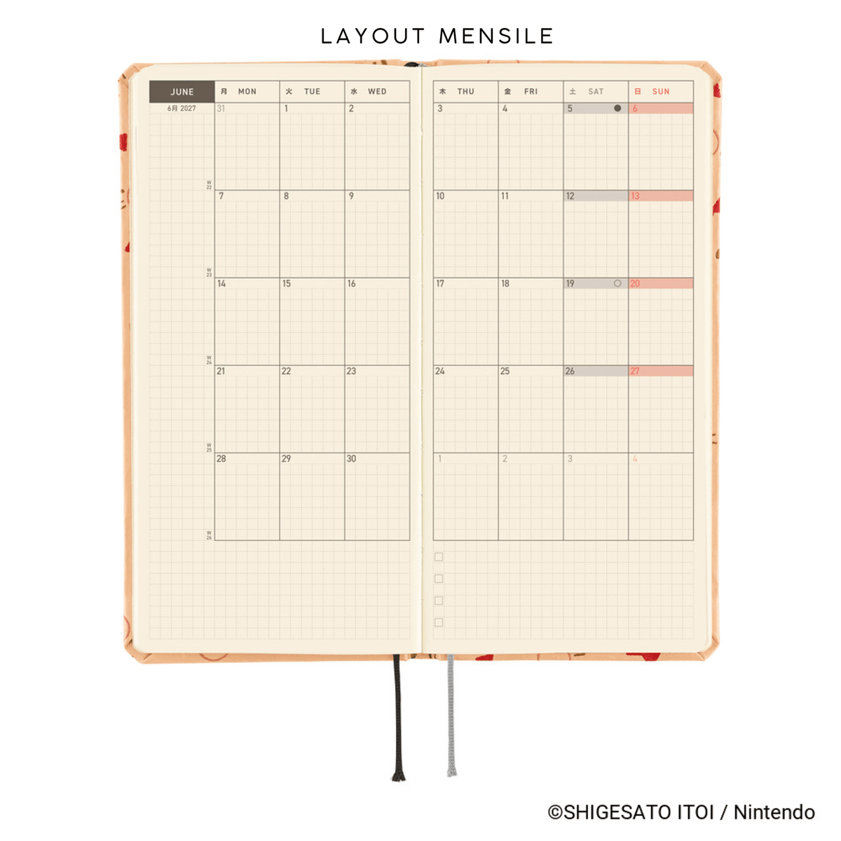 Hobonichi Agenda Hobonichi Weeks 2027 - MOTHER: Mr. Saturn Pattern