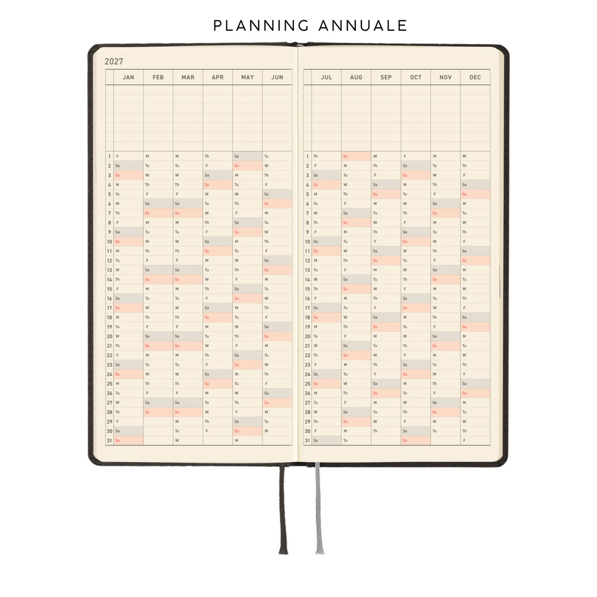 Hobonichi Agenda Hobonichi Weeks 2027 - Paper Series Black