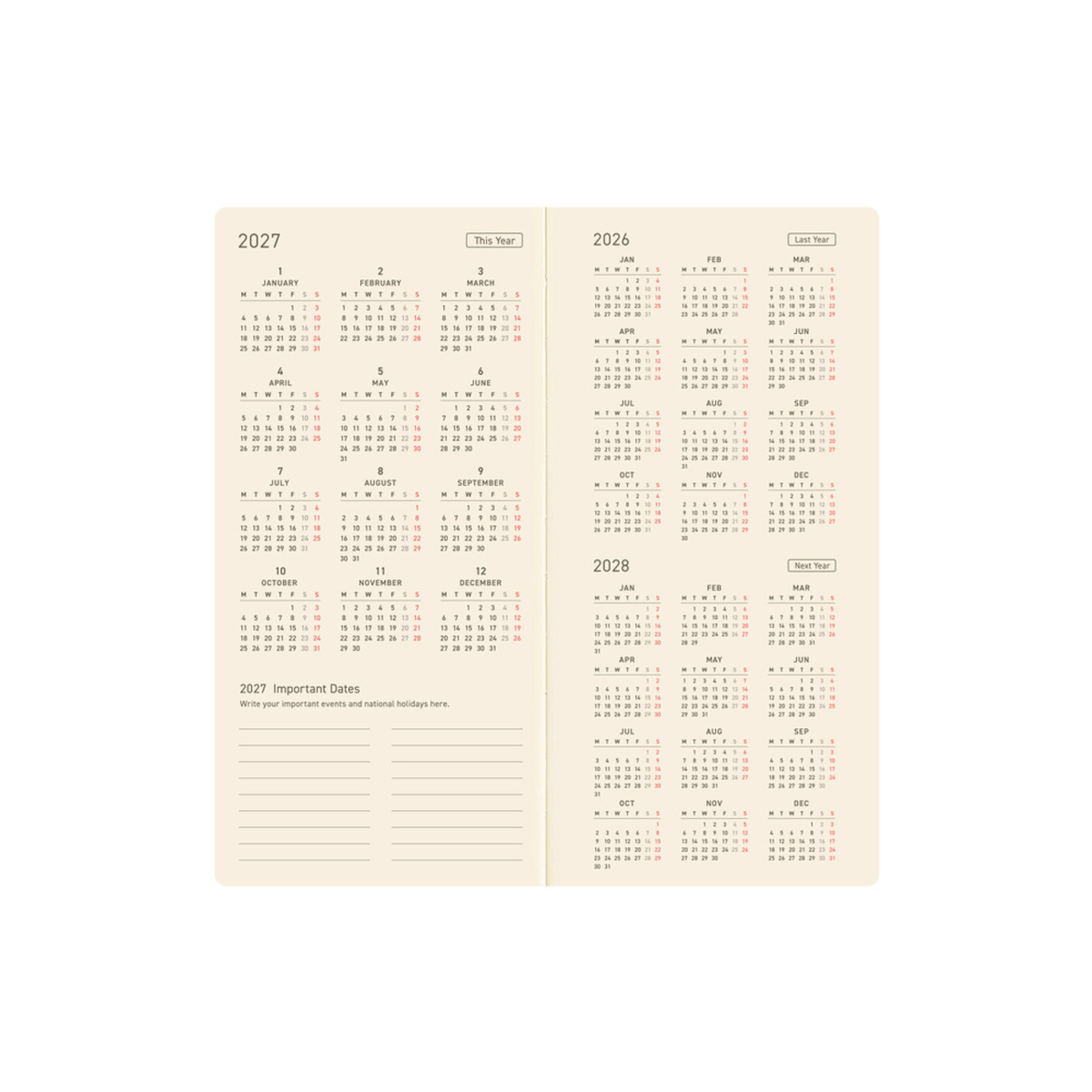 Hobonichi Agenda Hobonichi Weeks 2027 - V&A Leicester