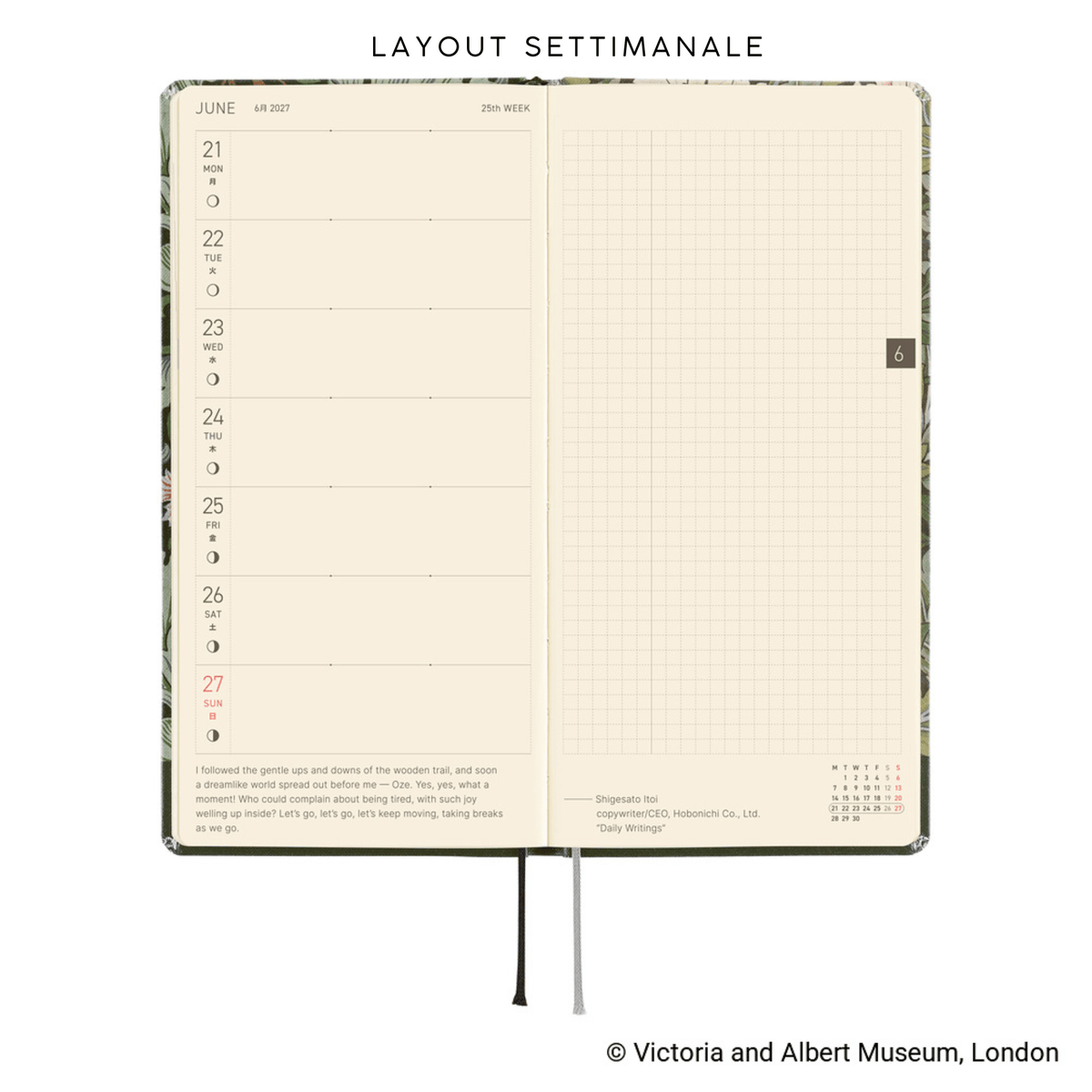 Hobonichi Agenda Hobonichi Weeks 2027 - V&A Leicester