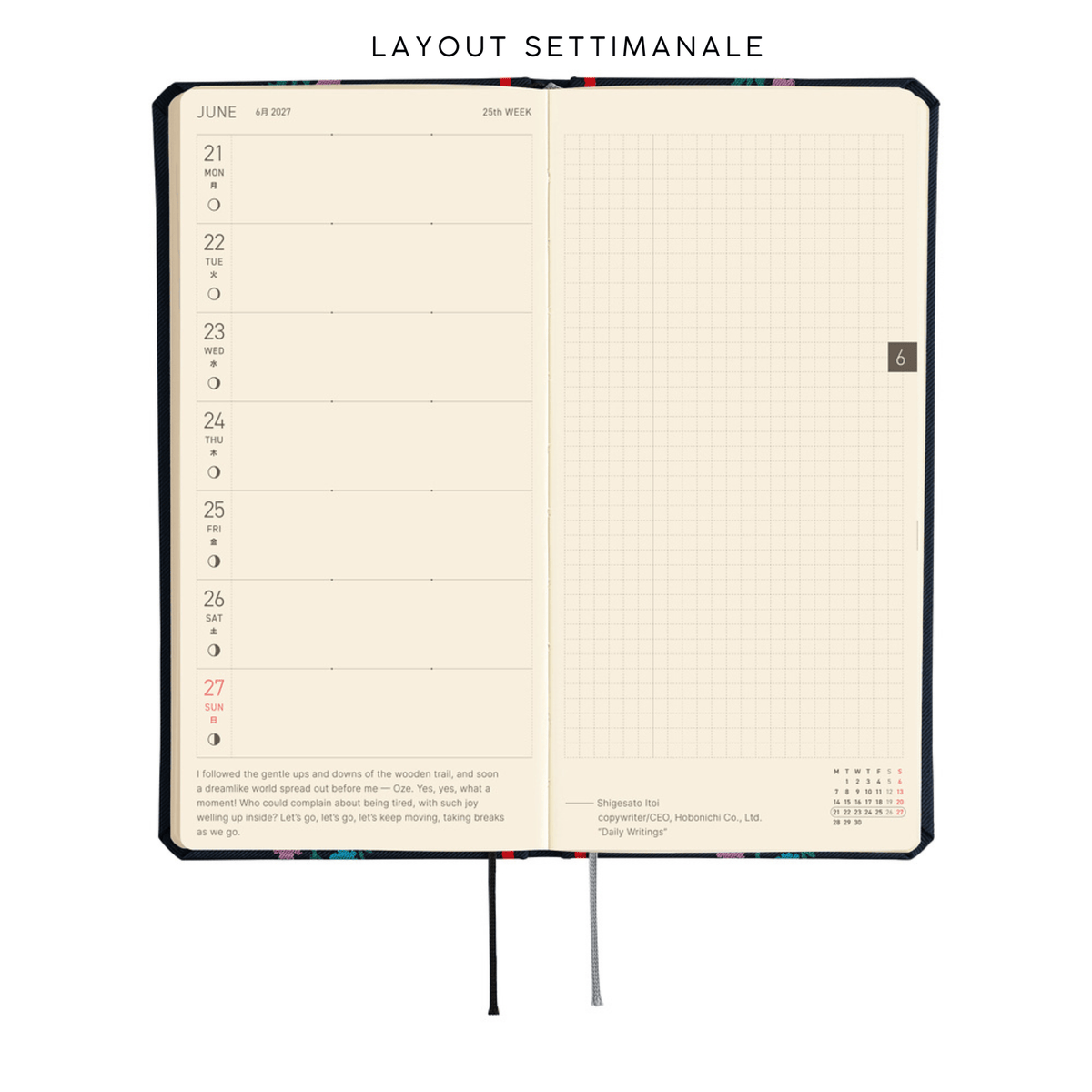 Hobonichi Agenda Hobonichi Weeks 2027 - Yoshie Watanabe Petit Bloom