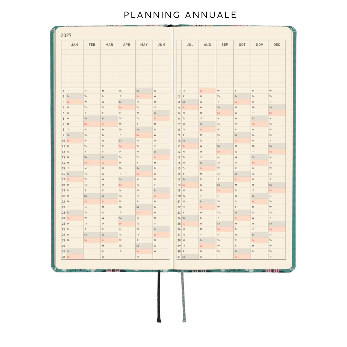 Hobonichi Agenda Hobonichi Weeks 2027 - Yumi Kitagishi White Cat Wallpaper
