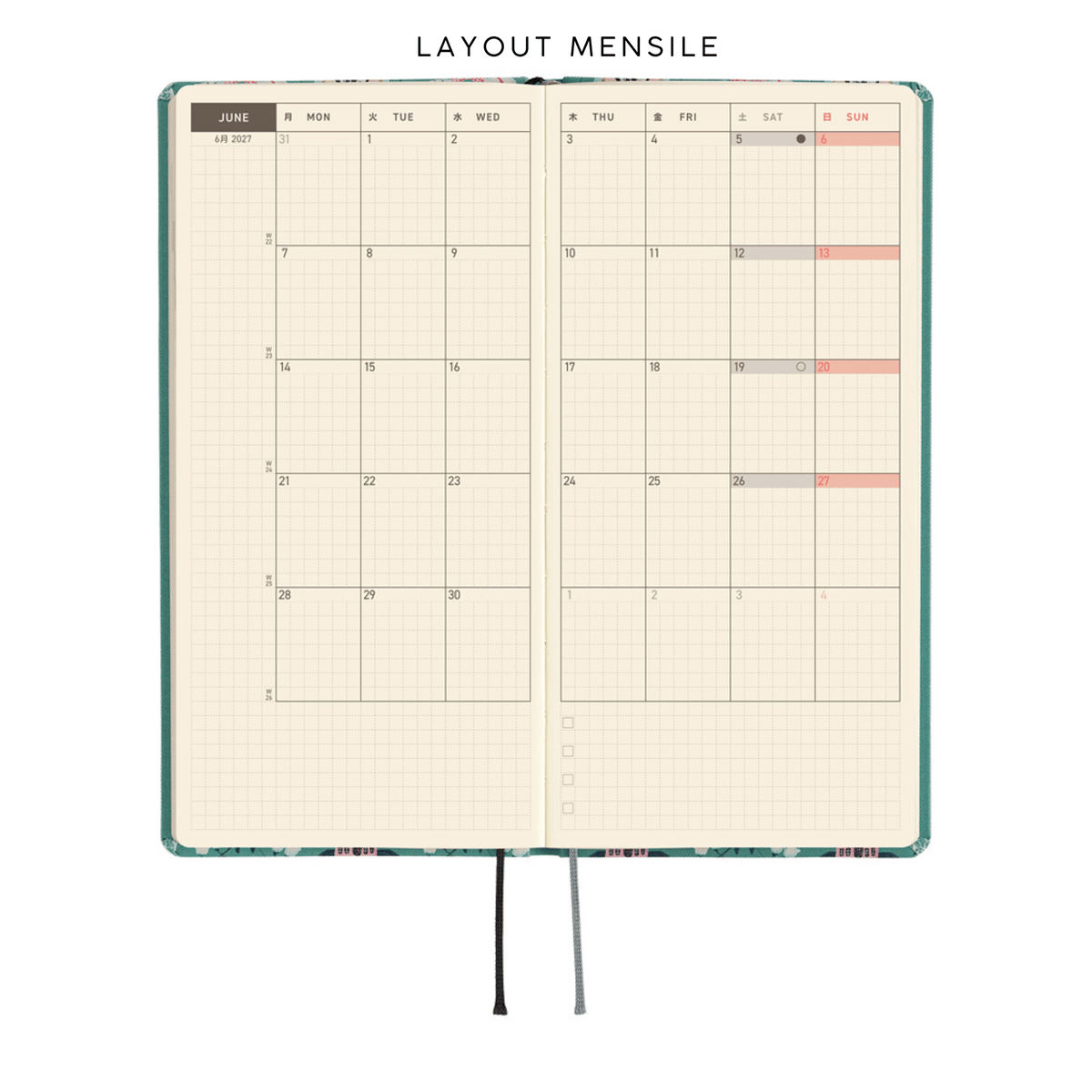 Hobonichi Agenda Hobonichi Weeks 2027 - Yumi Kitagishi White Cat Wallpaper