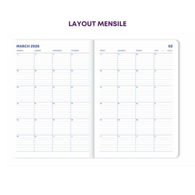 A-Journal Agenda Monthly Journal - Agenda Mensile 24 mesi 2026-2027