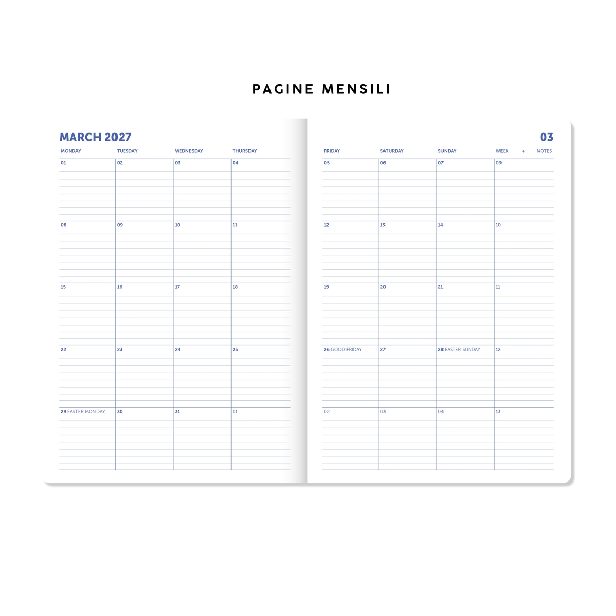 A-Journal Agenda Monthly Journal - Agenda Mensile 24 mesi 2027-2028