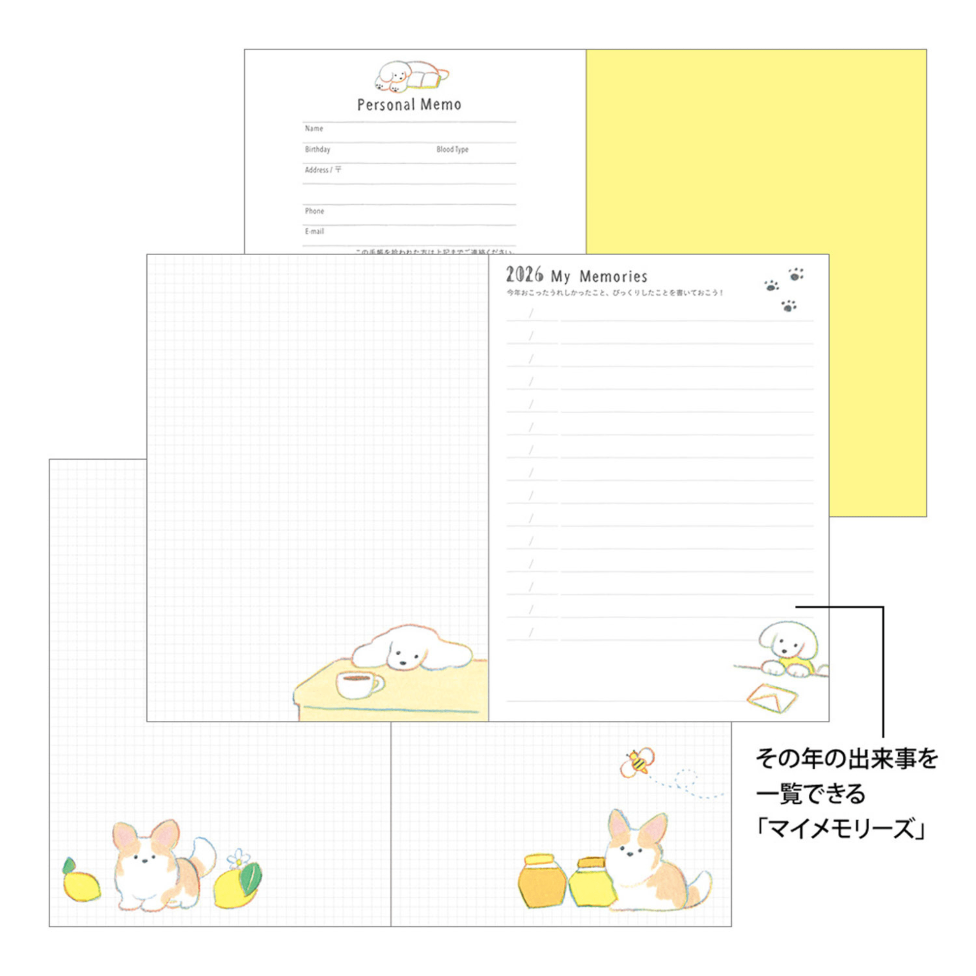 Midori Agenda Pocket Diary A6 - Dog 2026