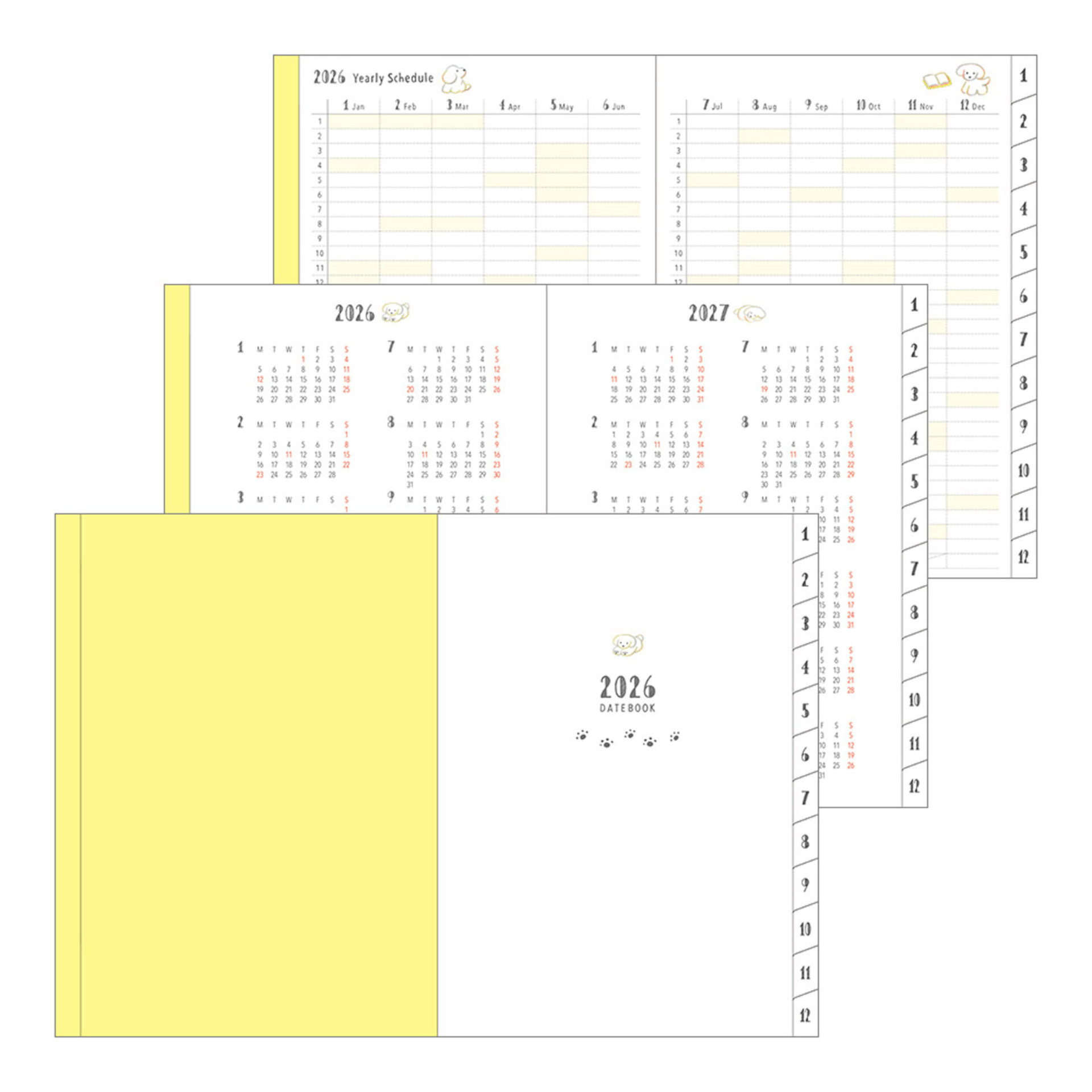 Midori Agenda Pocket Diary A6 - Dog 2026