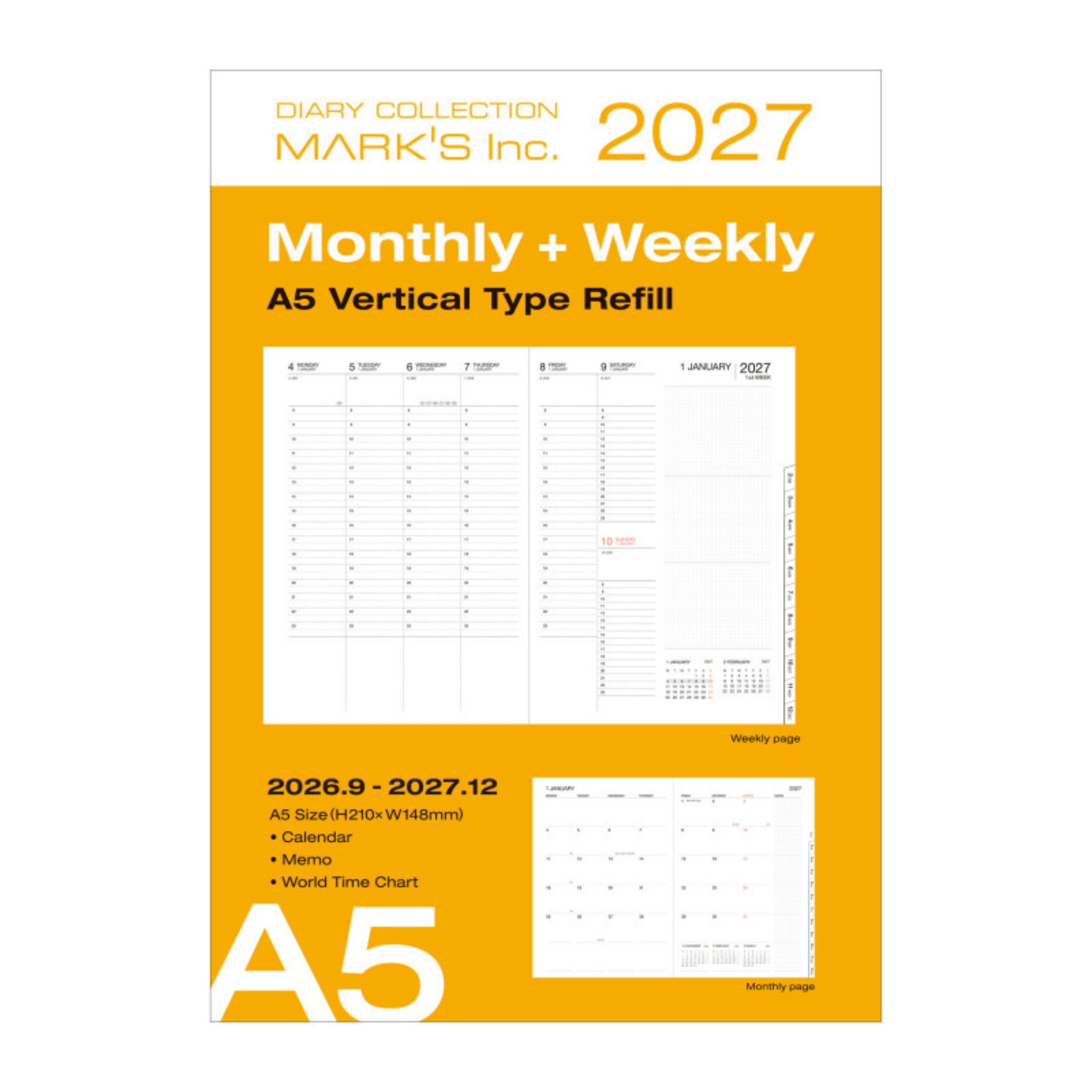 Mark's Tokyo Agenda Refill Agenda Diary 2026/2027 - A5