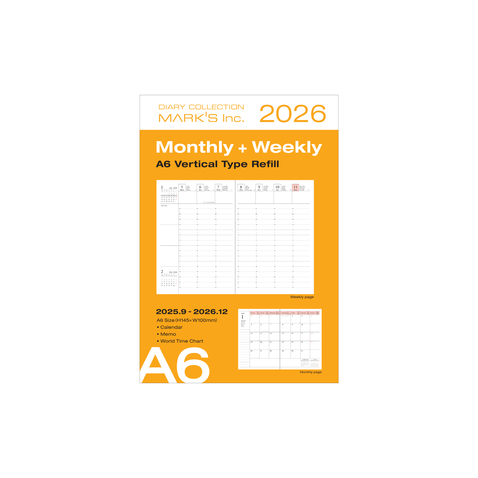 Mark's Tokyo Agenda Refill Diary Mark's Tokyo 2025/2026 - A6