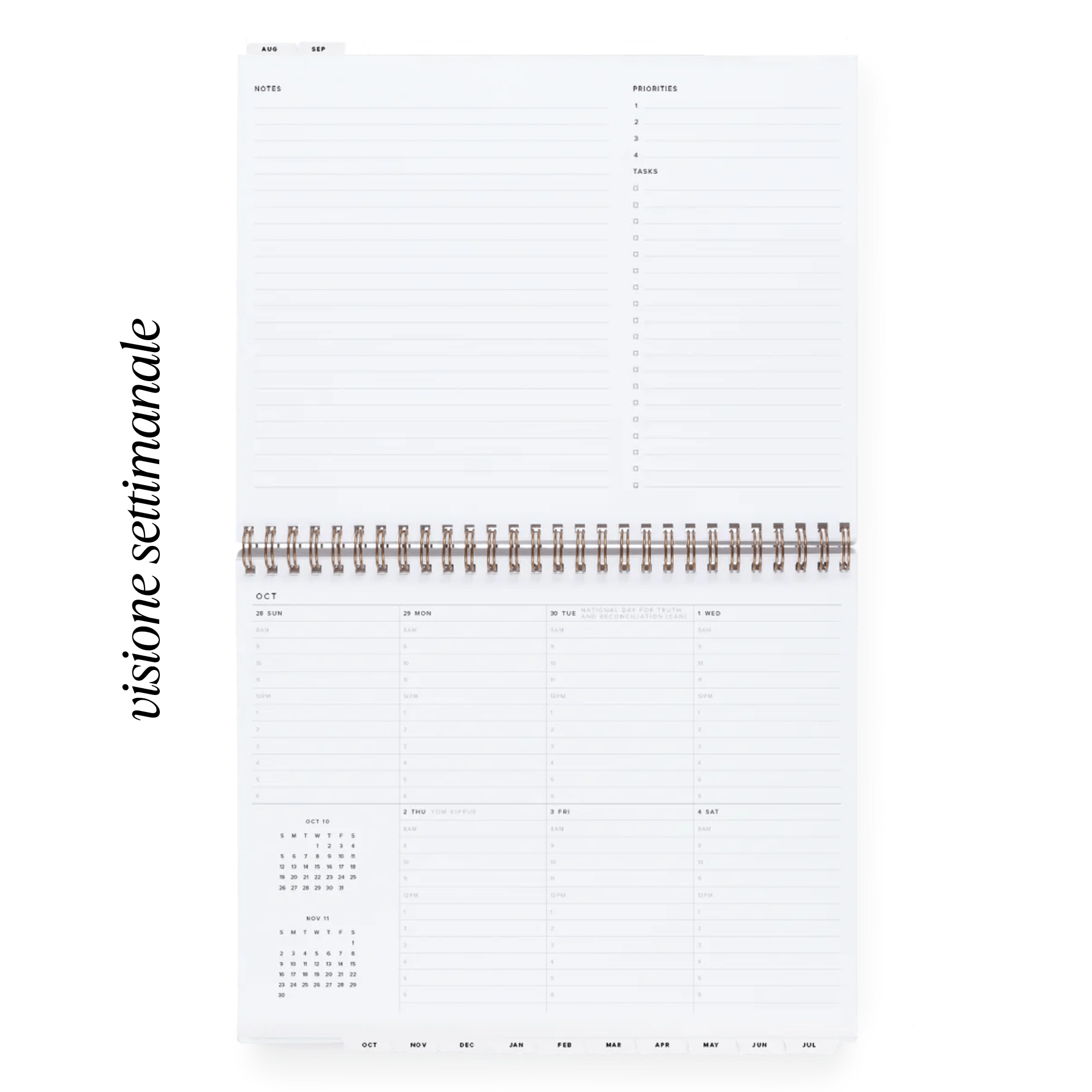 Appointed Agenda Weekly Task Planner Horizontal 2025/2026 Oxford Blue