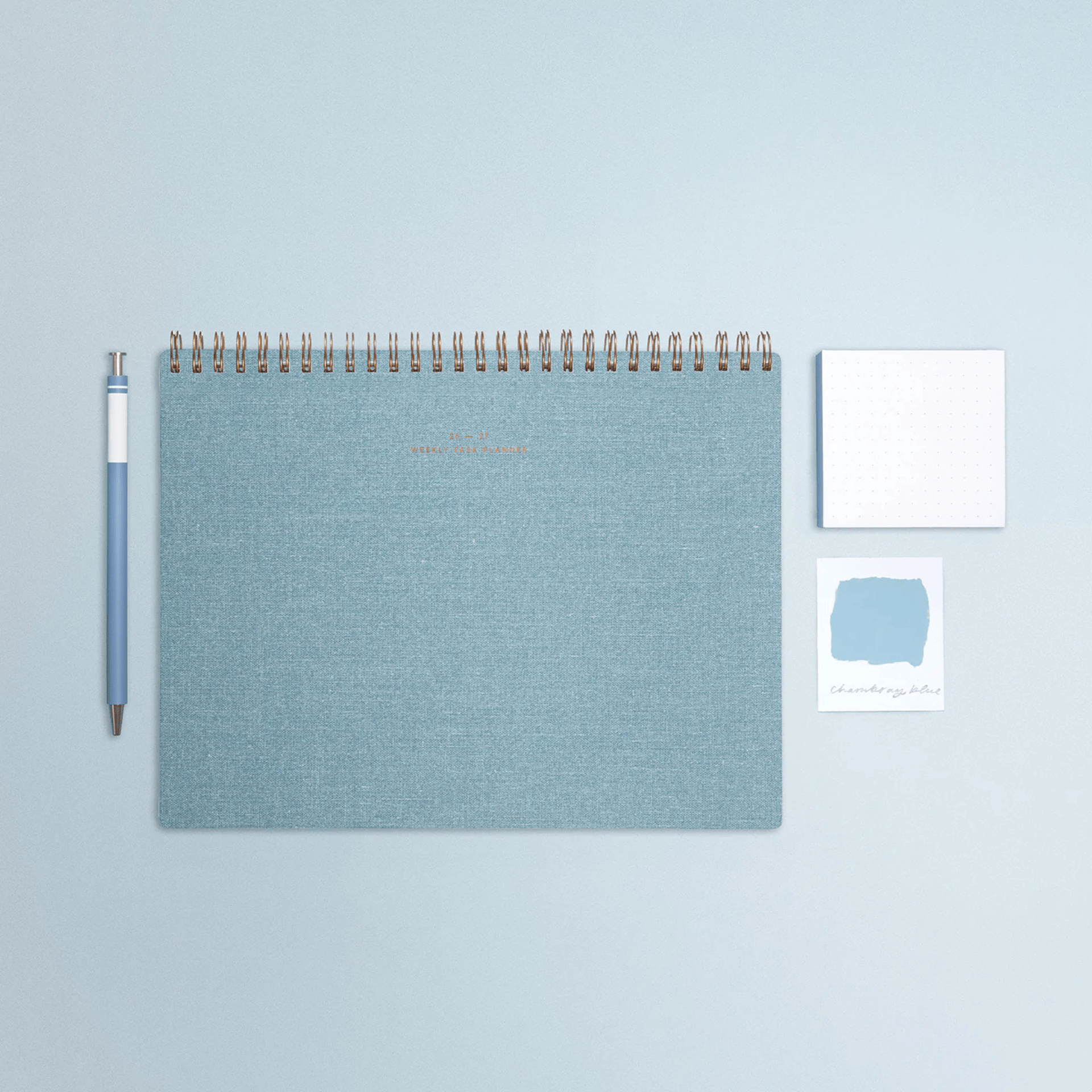 Appointed Agenda Weekly Task Planner Horizontal 2026/2027 Chambray Blue