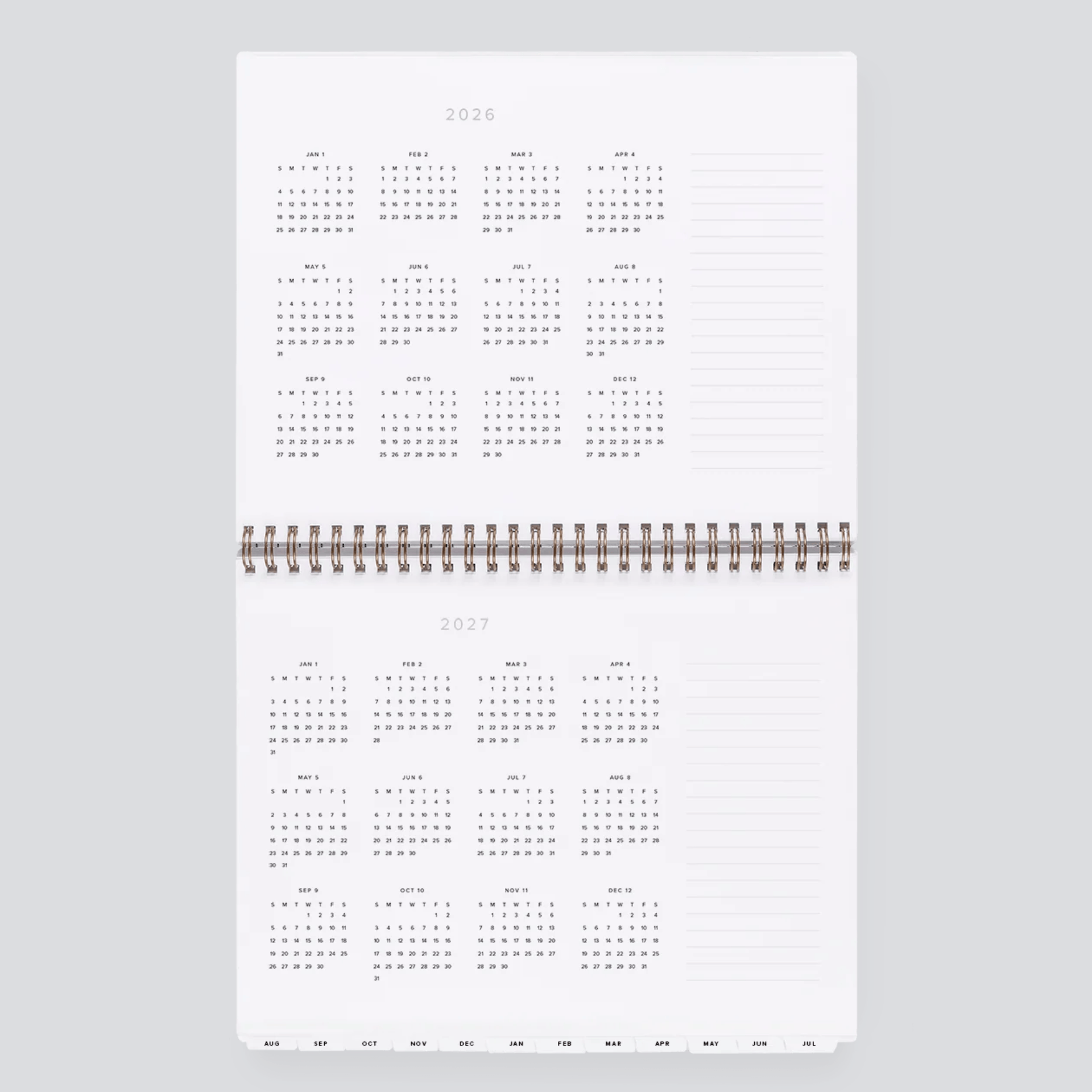 Appointed Agenda Weekly Task Planner Horizontal 2026/2027 Hunter Green