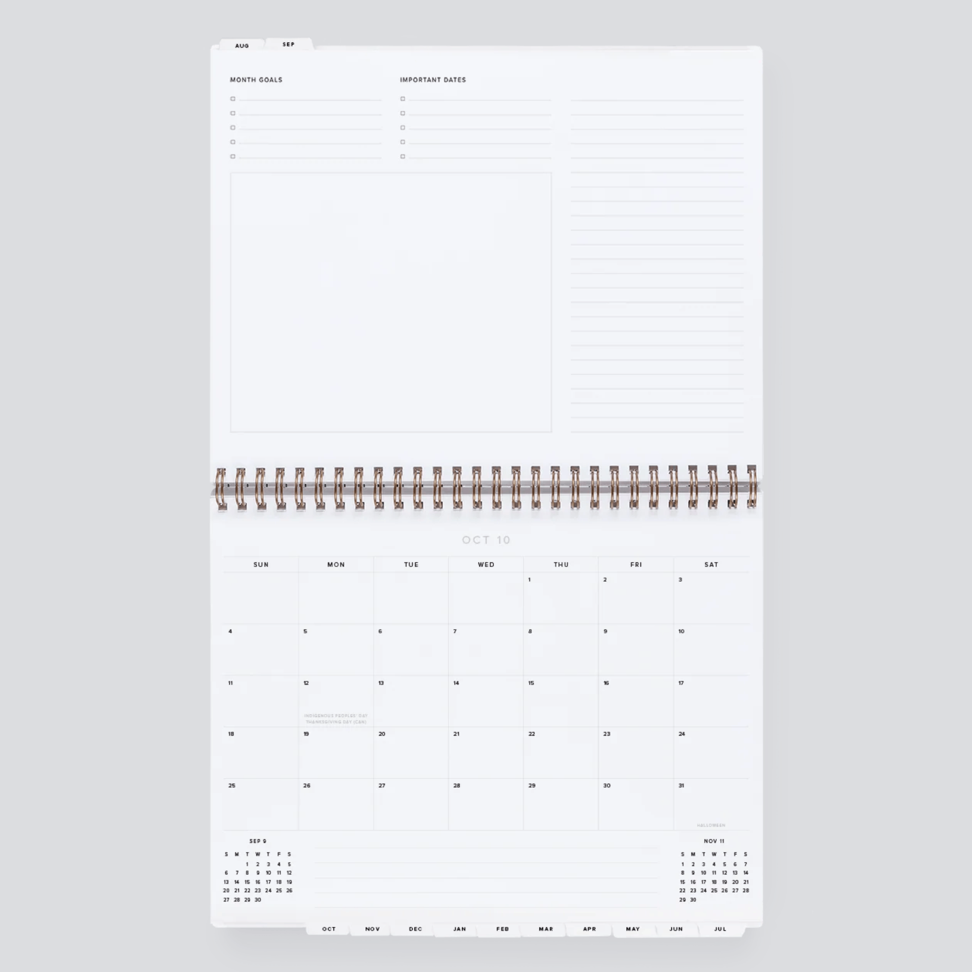 Appointed Agenda Weekly Task Planner Horizontal 2026/2027 Hunter Green