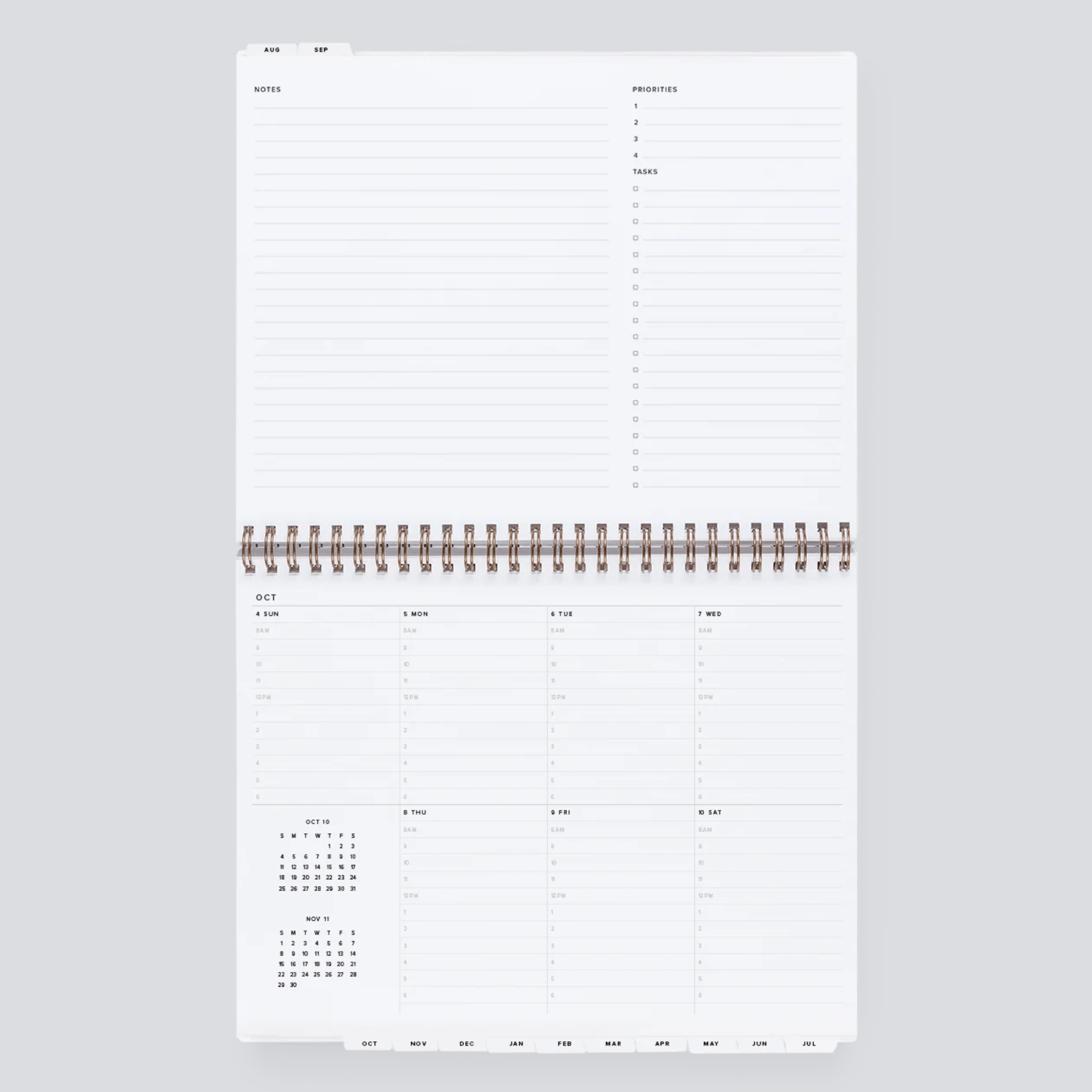 Appointed Agenda Weekly Task Planner Horizontal 2026/2027 Hunter Green