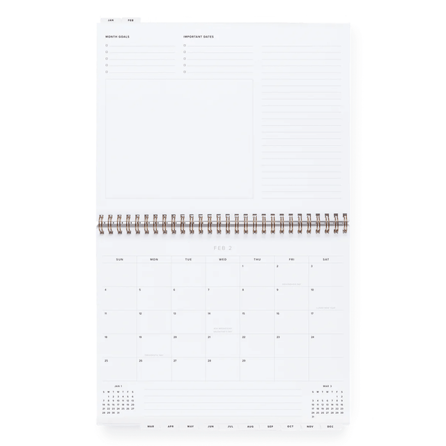 Appointed Agenda Weekly Task Planner Horizontal Charcoal Grey 2025