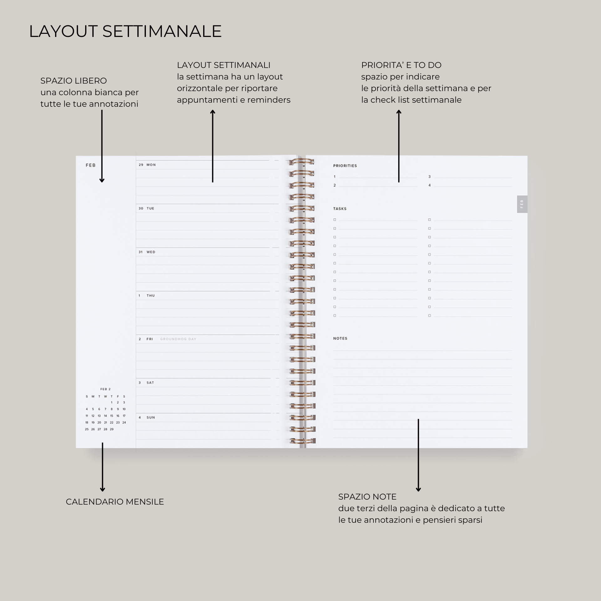 Appointed Agenda Year Task Planner Compact 2026 - Linen