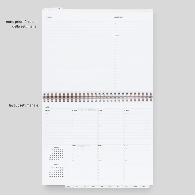 Appointed Agenda Year Task Planner Horizontal - Hunter Green 2024/2025