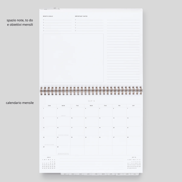 Appointed Agenda Year Task Planner Horizontal - Mineral Green 2024/2025