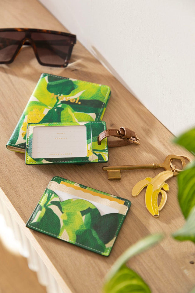 All The Way To Say Bags Card Holder - Beverly Hills Bananas Leaves