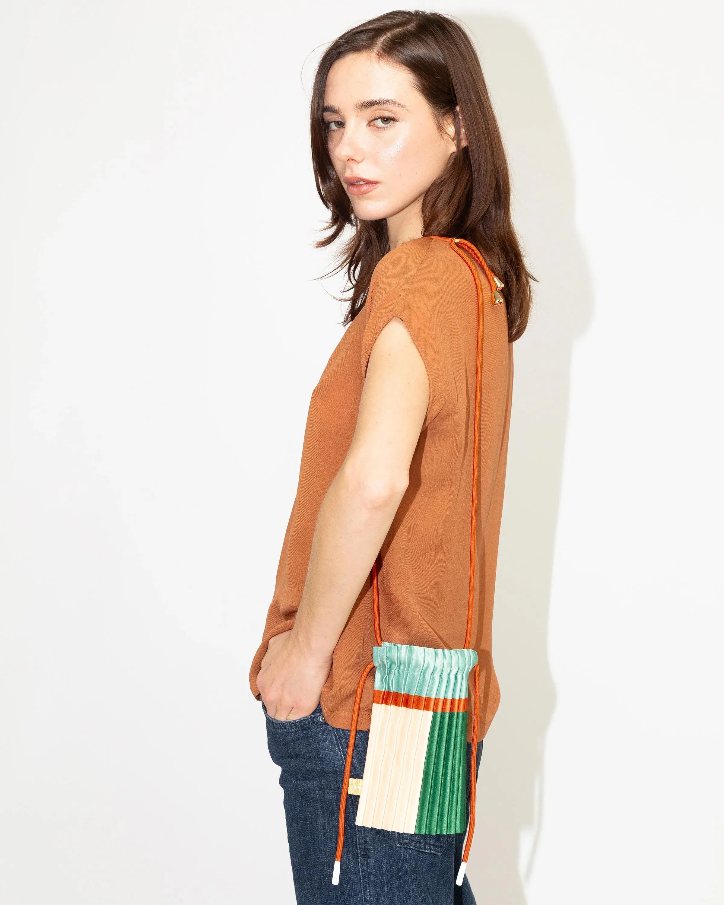 Multitudes Bags Mini bag plissettata - Emerald