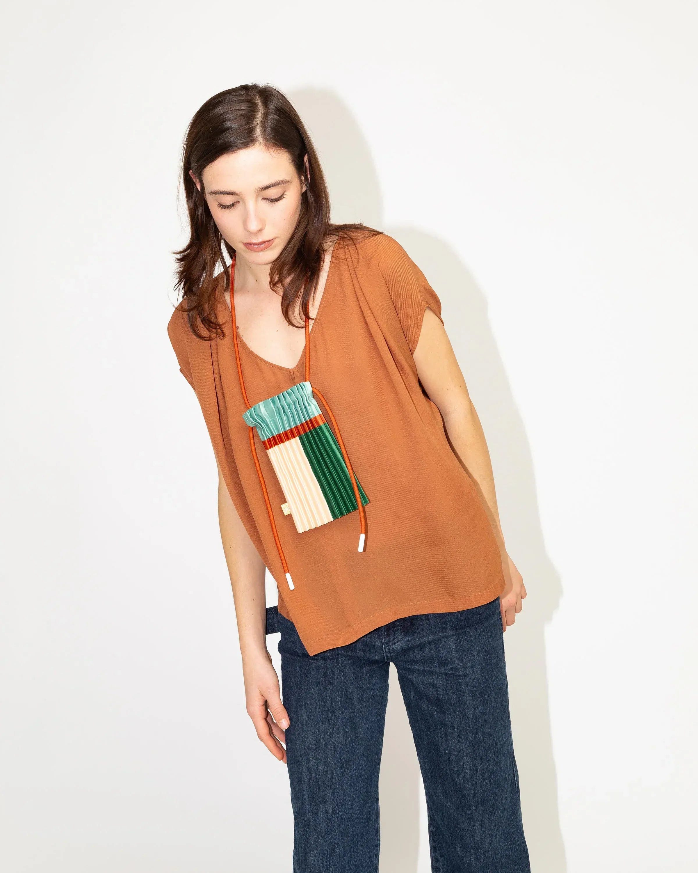 Multitudes Bags Mini bag plissettata - Emerald