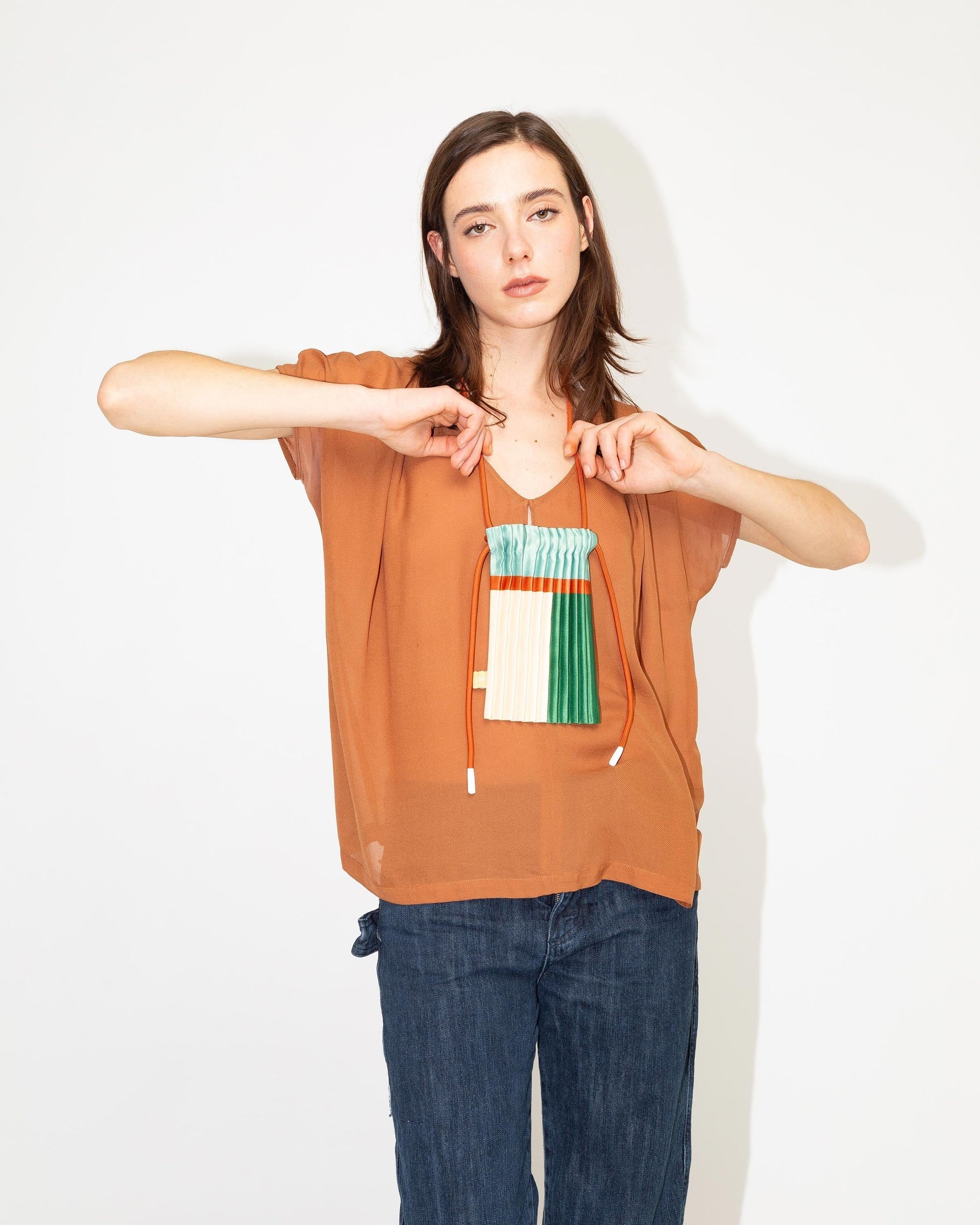 Multitudes Bags Mini bag plissettata - Emerald