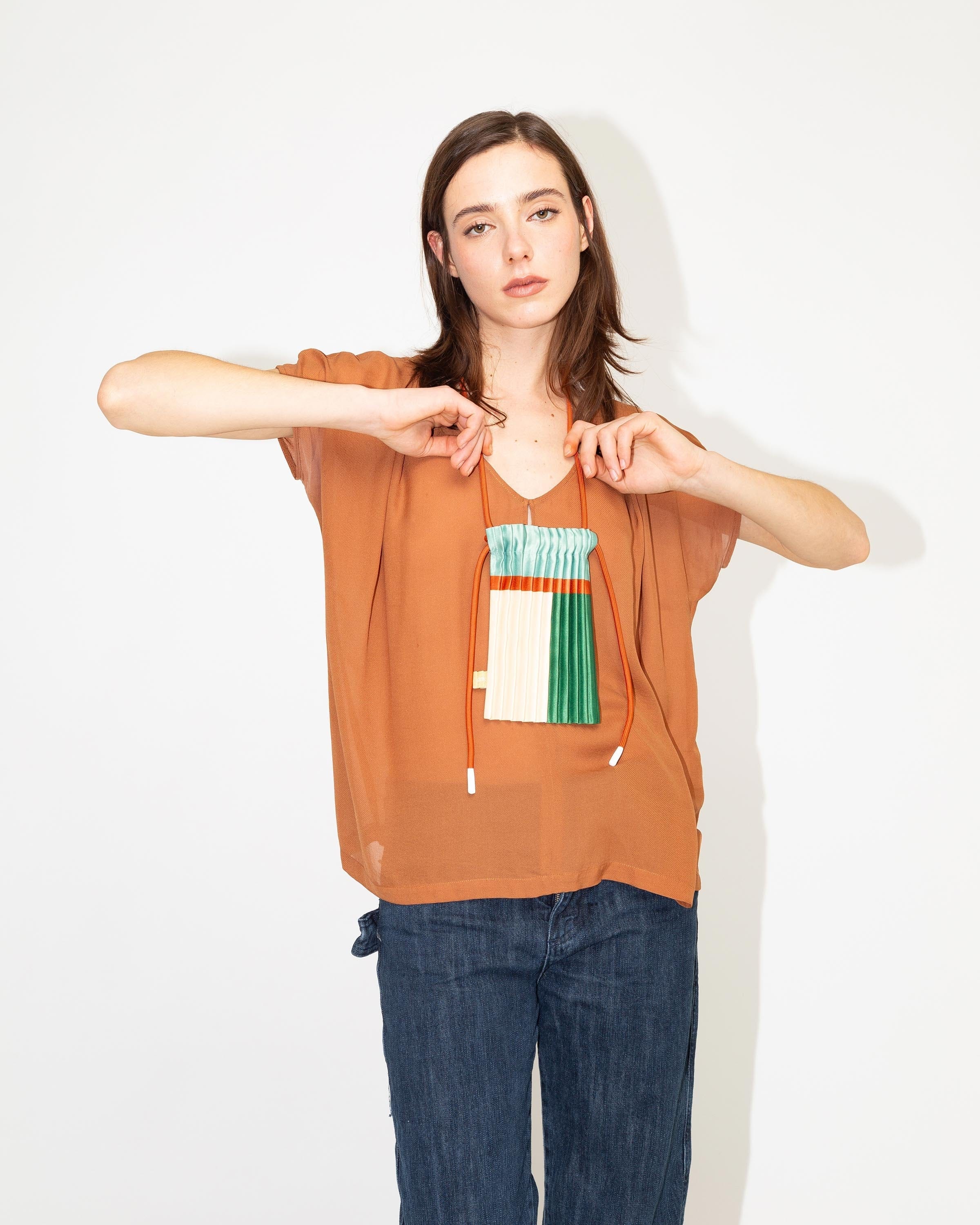 Multitudes Bags Mini bag plissettata - Emerald