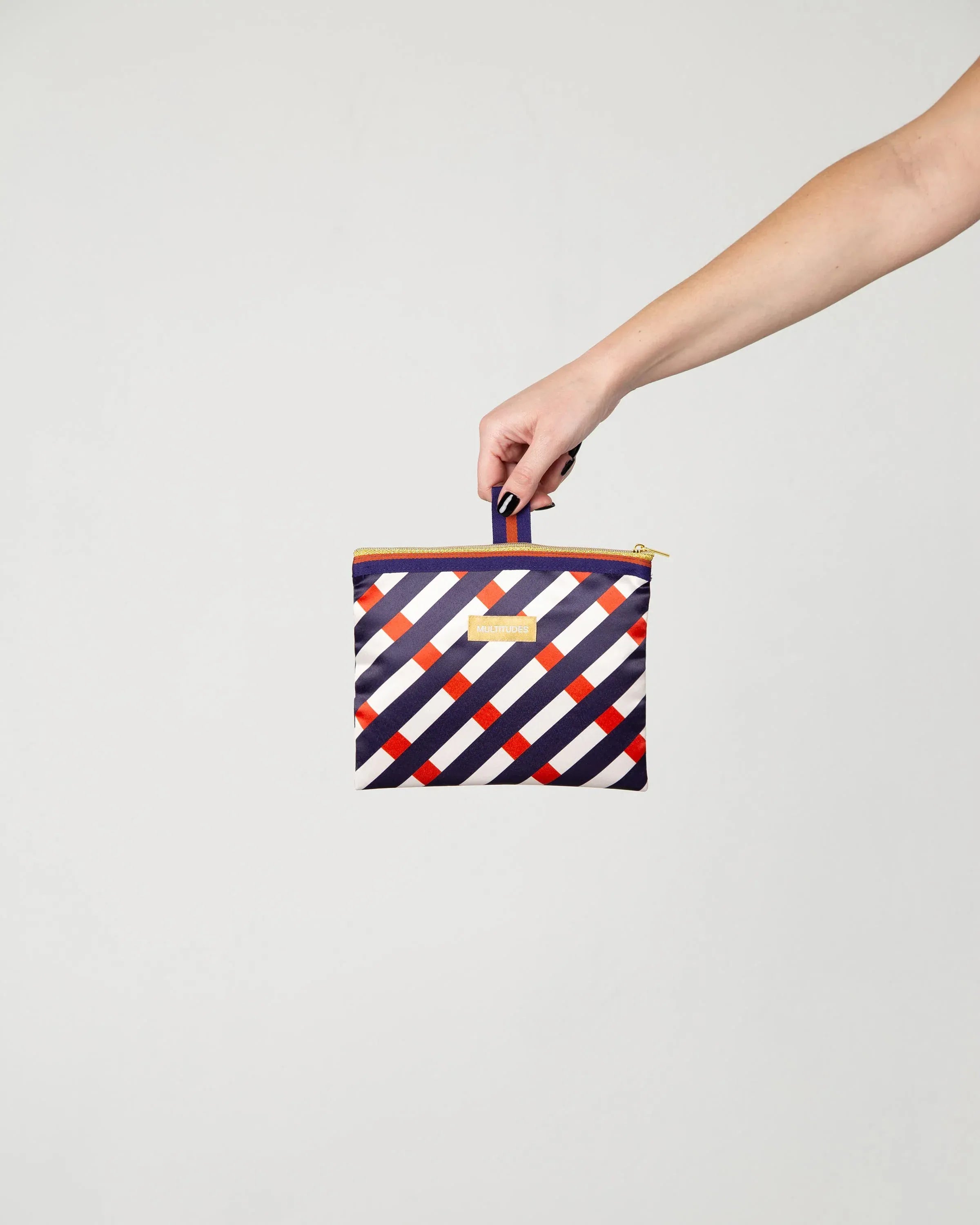 Multitudes Bags Pochette in raso Sophia Terracotta