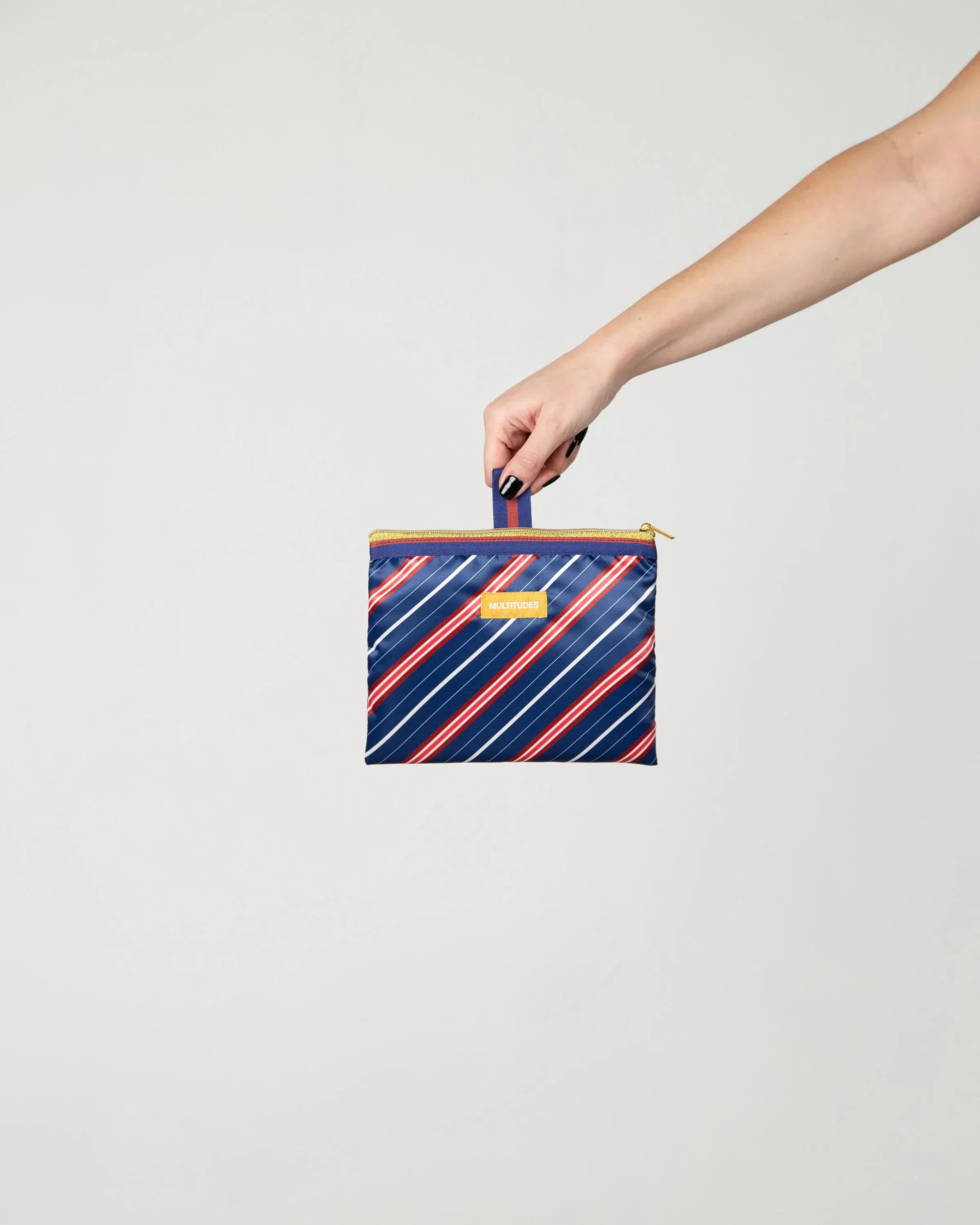 Multitudes Bags Pochette in raso Stella Blue