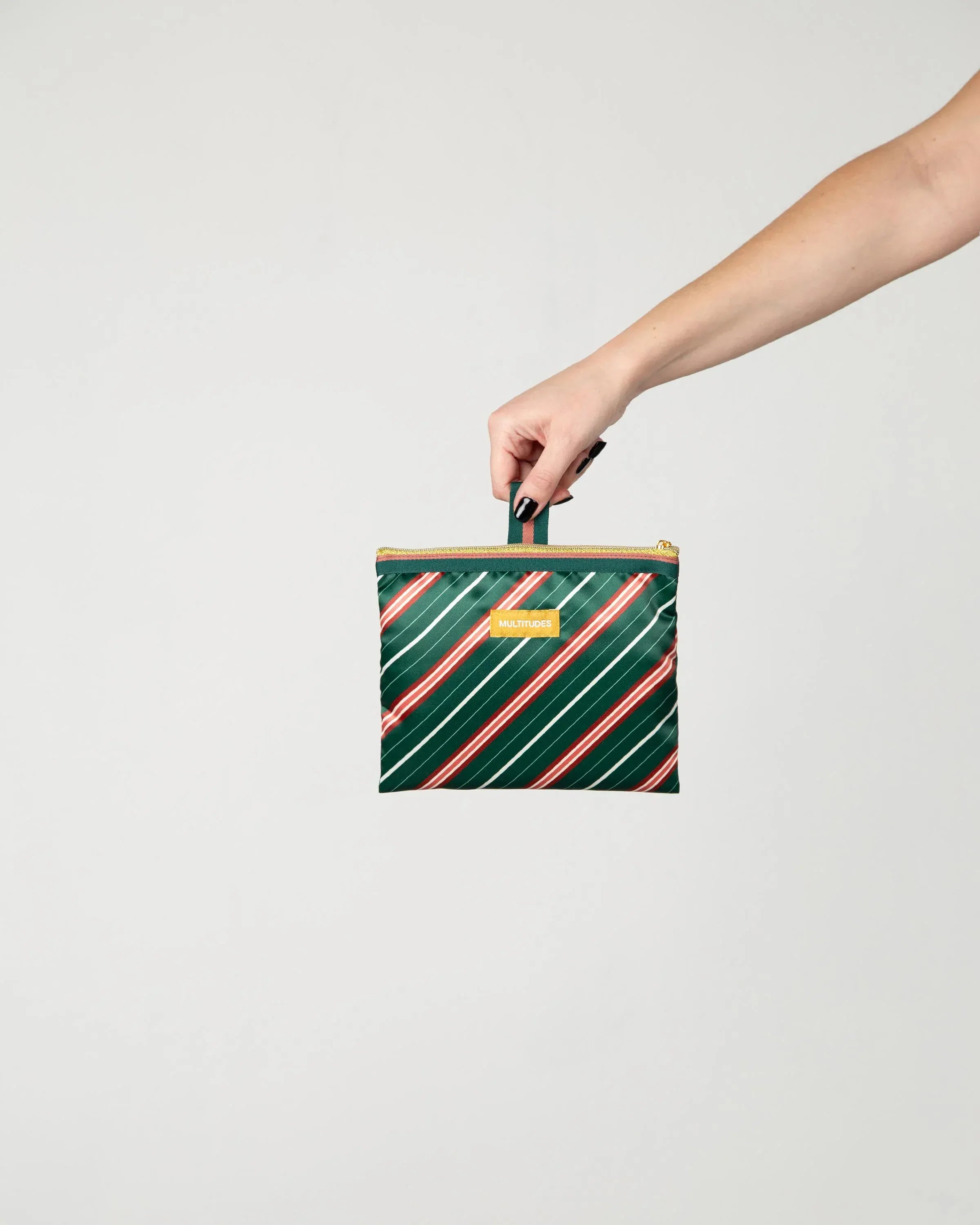 Multitudes Bags Pochette in raso Stella Green