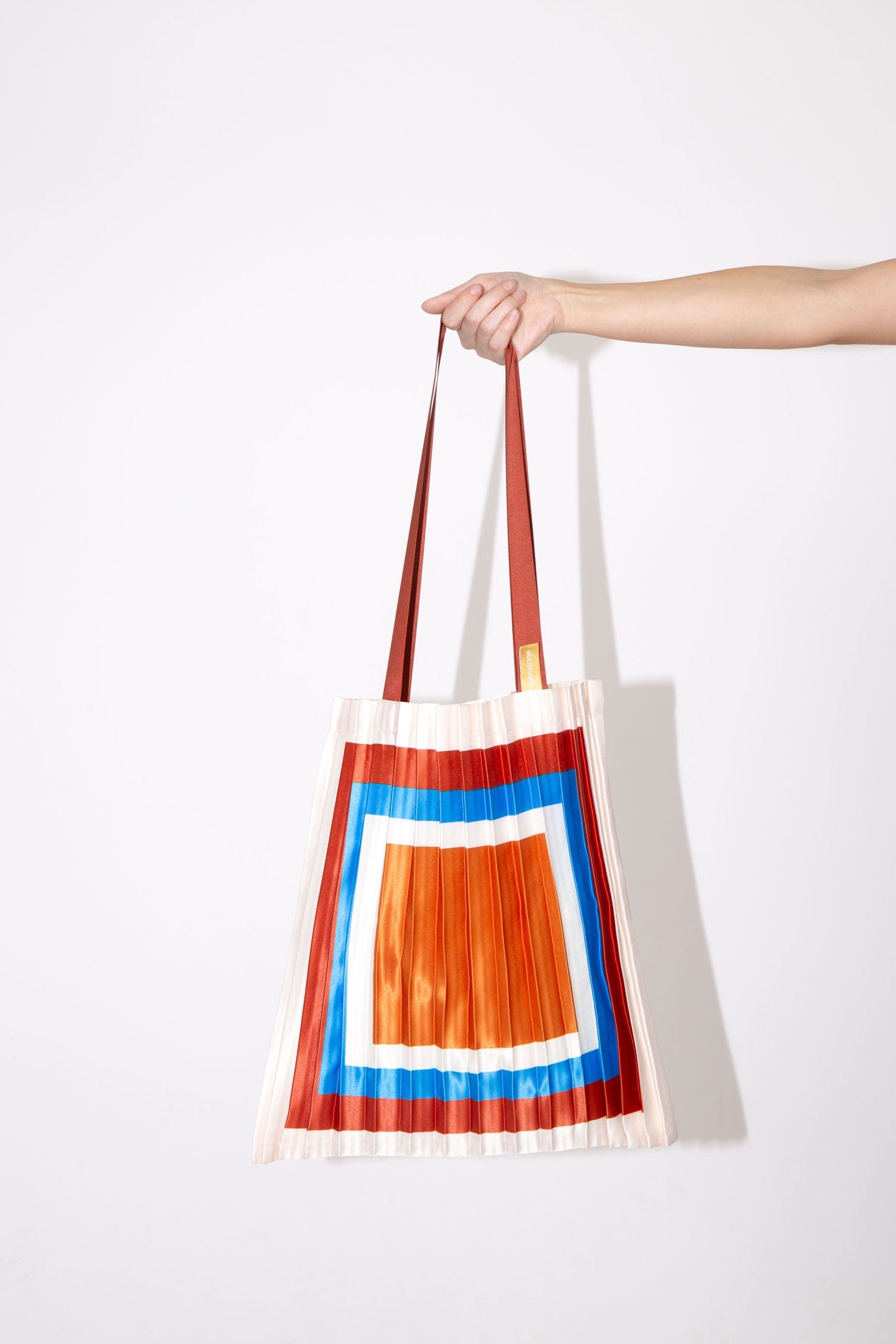 Multitudes Bags Tote bag plissettata in raso Cervo