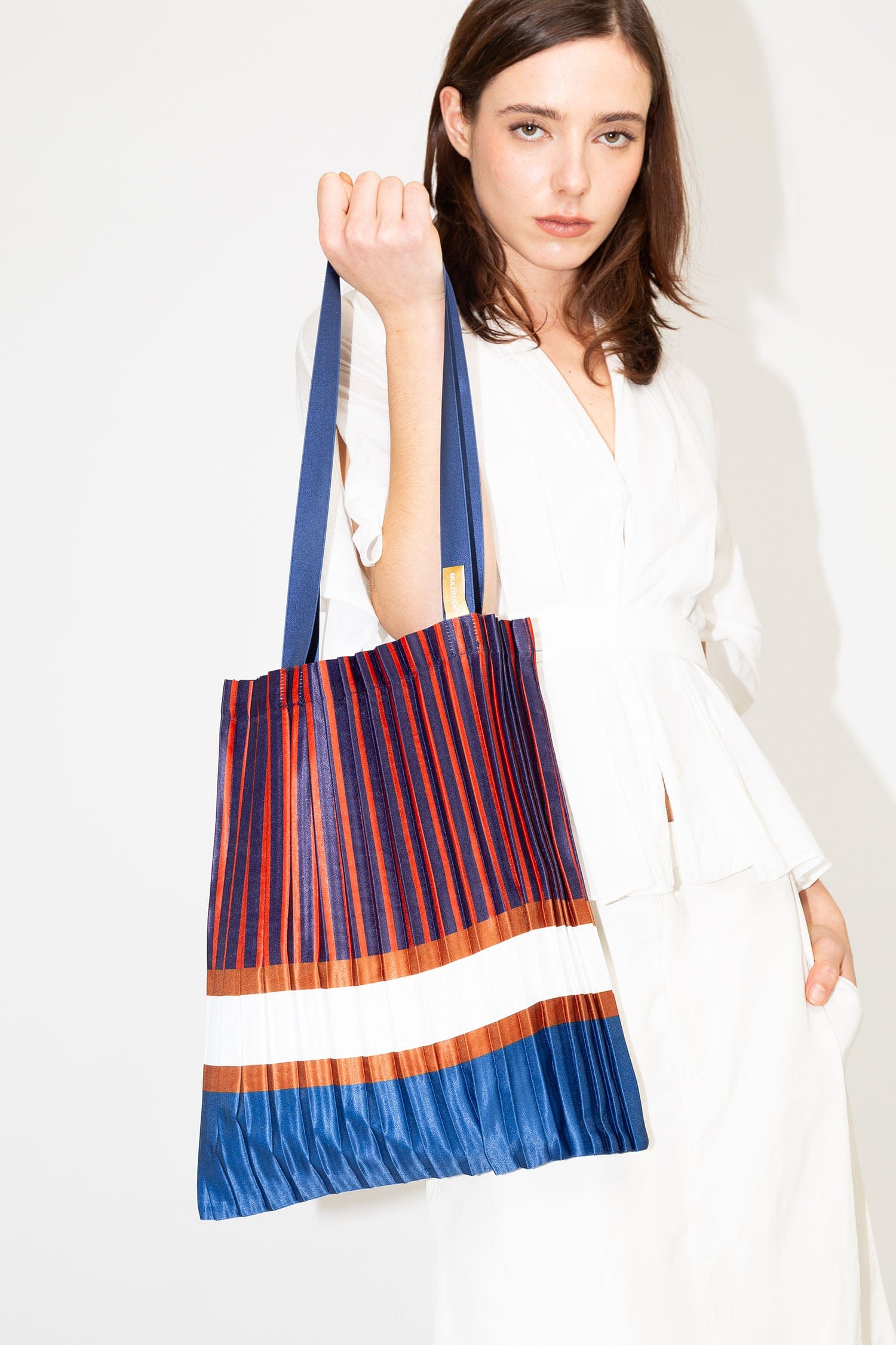 Multitudes Bags Tote bag plissettata in raso Chiavari