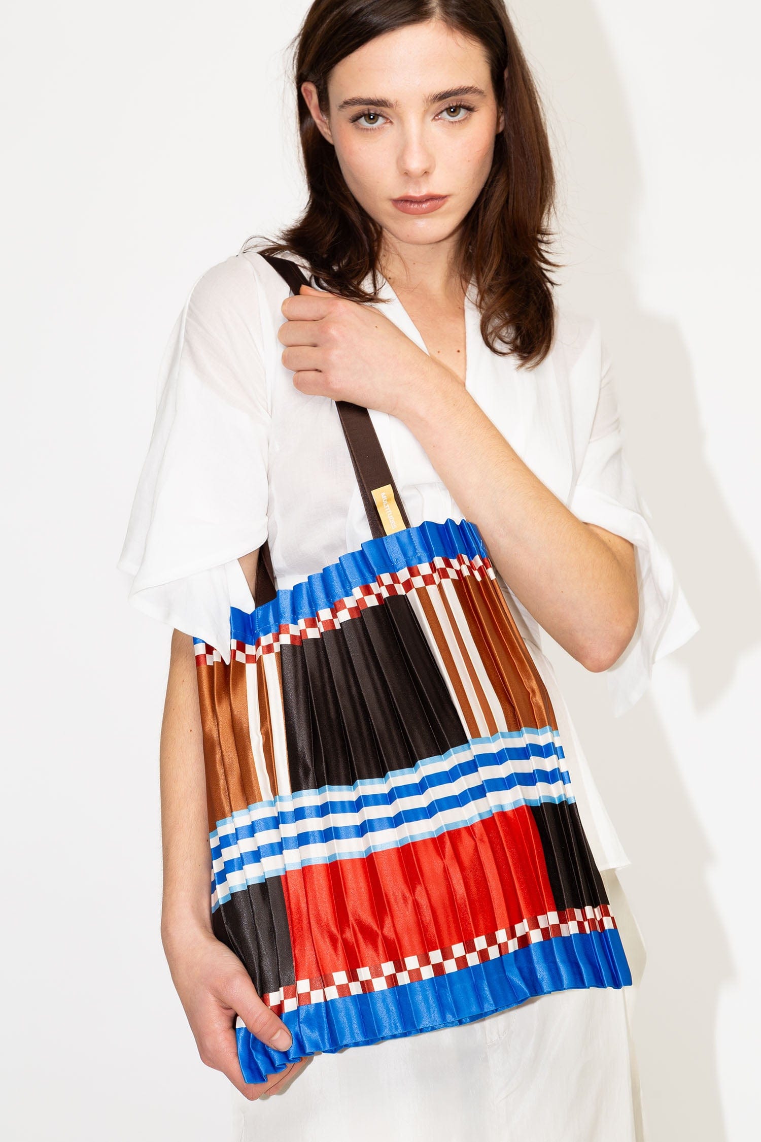 Multitudes Bags Tote bag plissettata in raso Maddalena