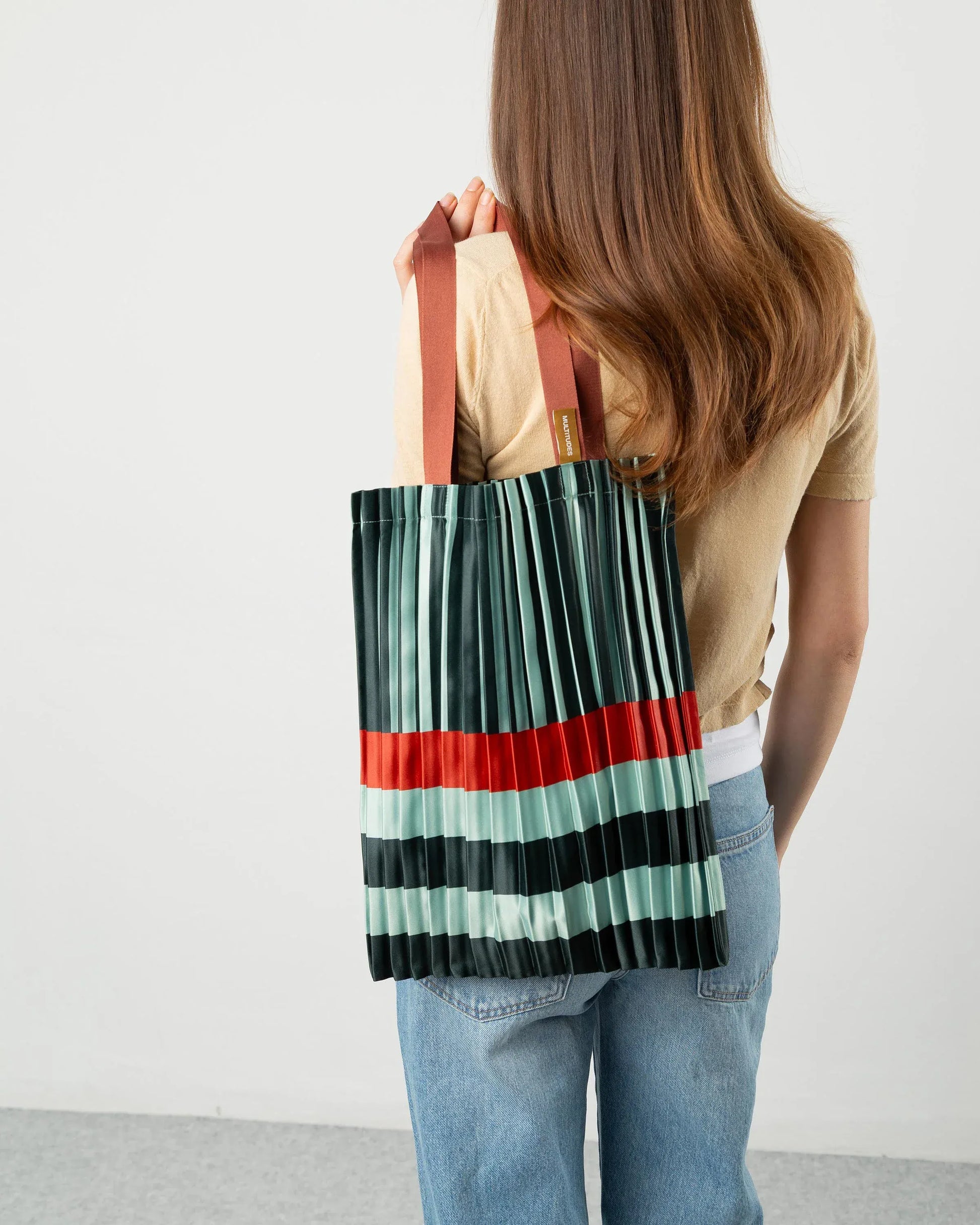 Multitudes Bags Tote bag plissettata - Smeralda