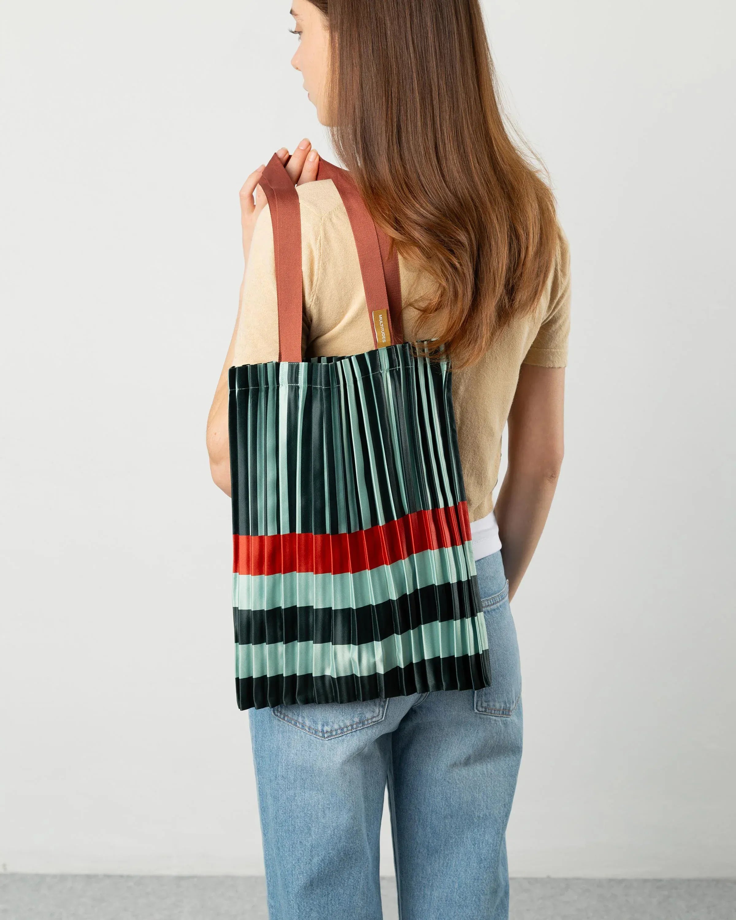 Multitudes Bags Tote bag plissettata - Smeralda