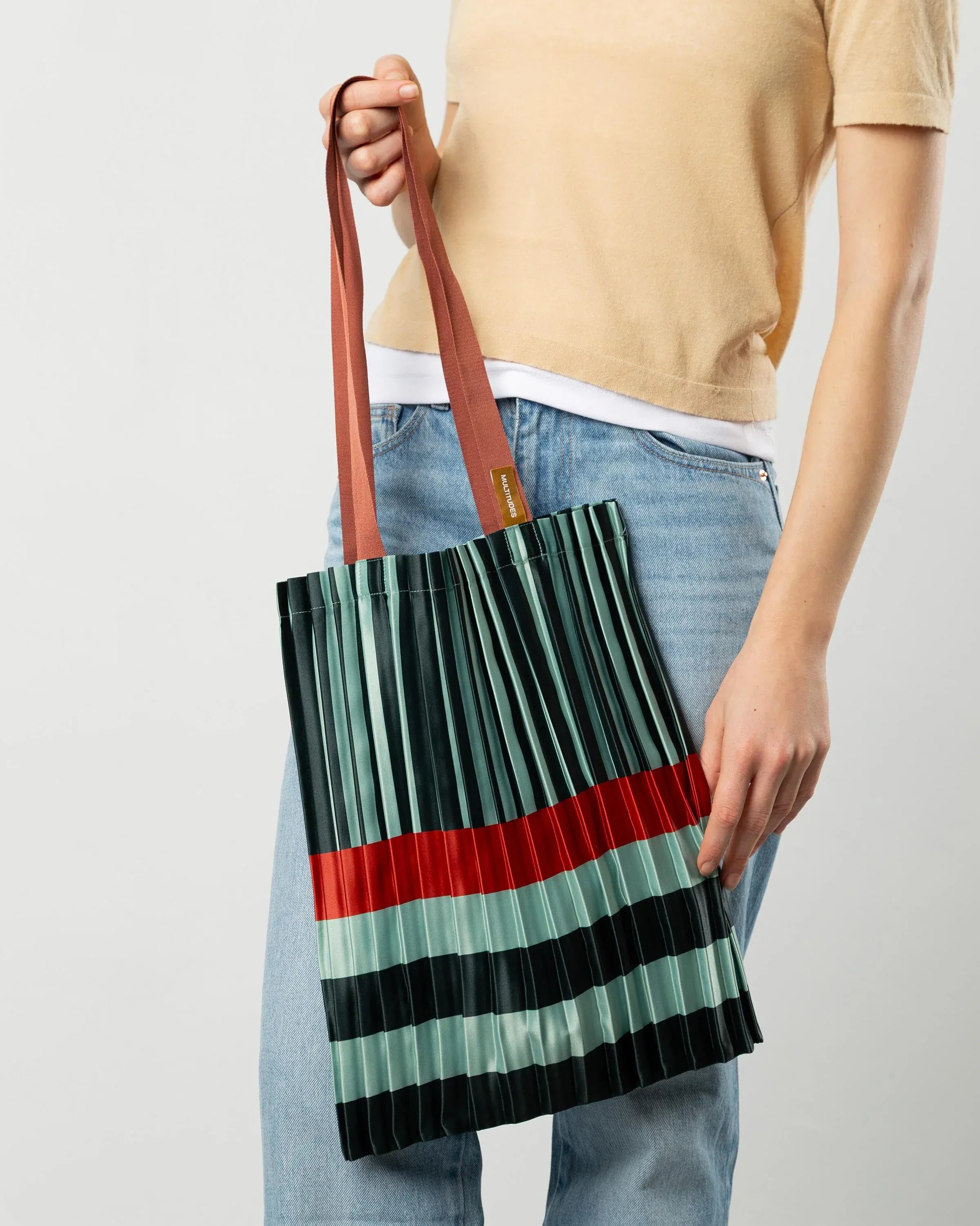 Multitudes Bags Tote bag plissettata - Smeralda