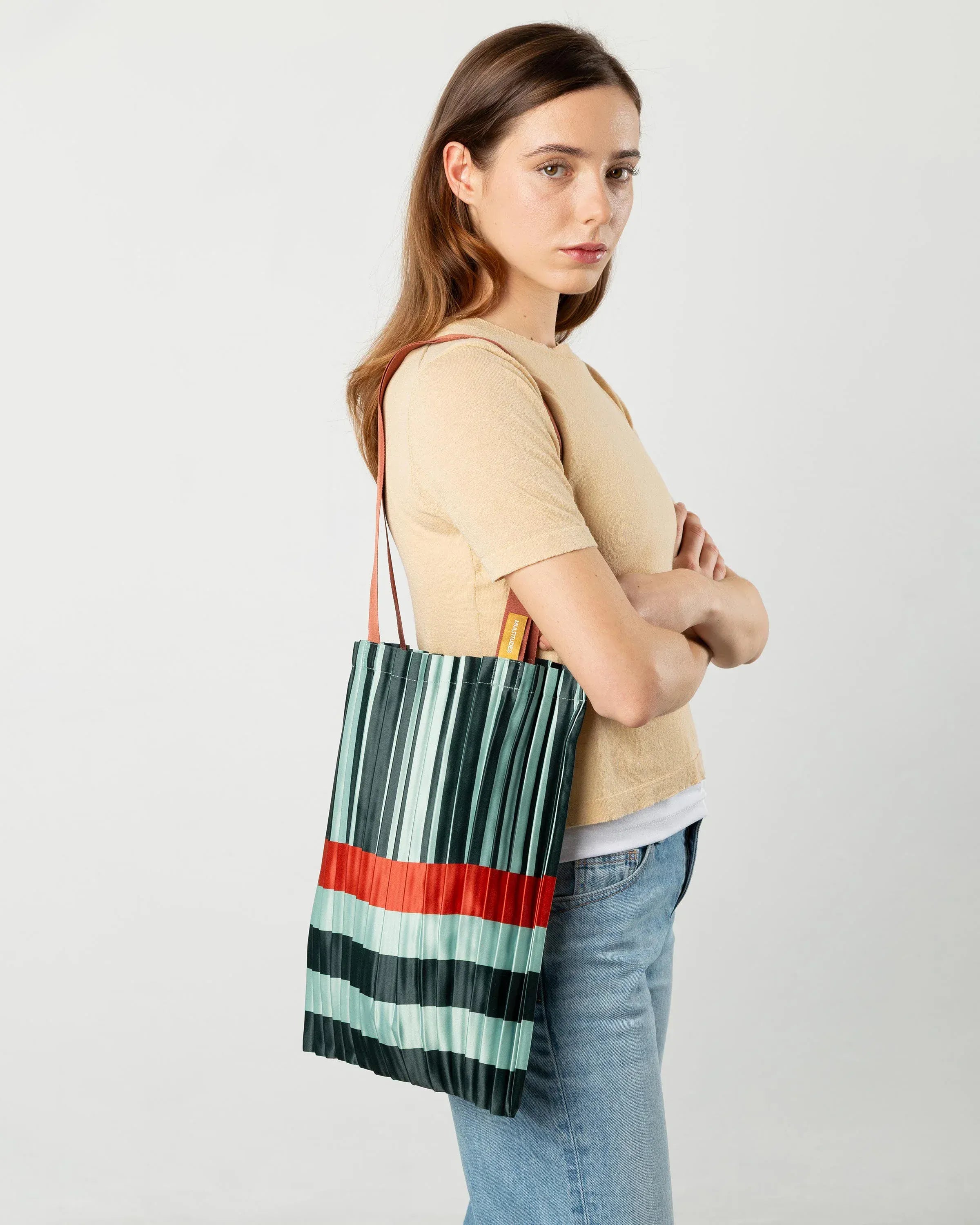Multitudes Bags Tote bag plissettata - Smeralda