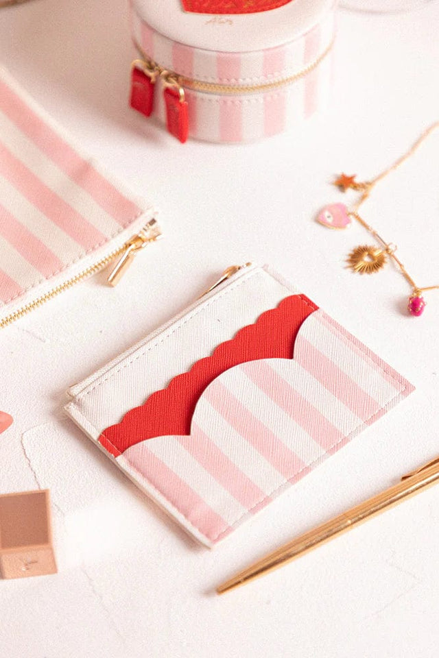 All The Way To Say Bags Wallet - Pink Stripes